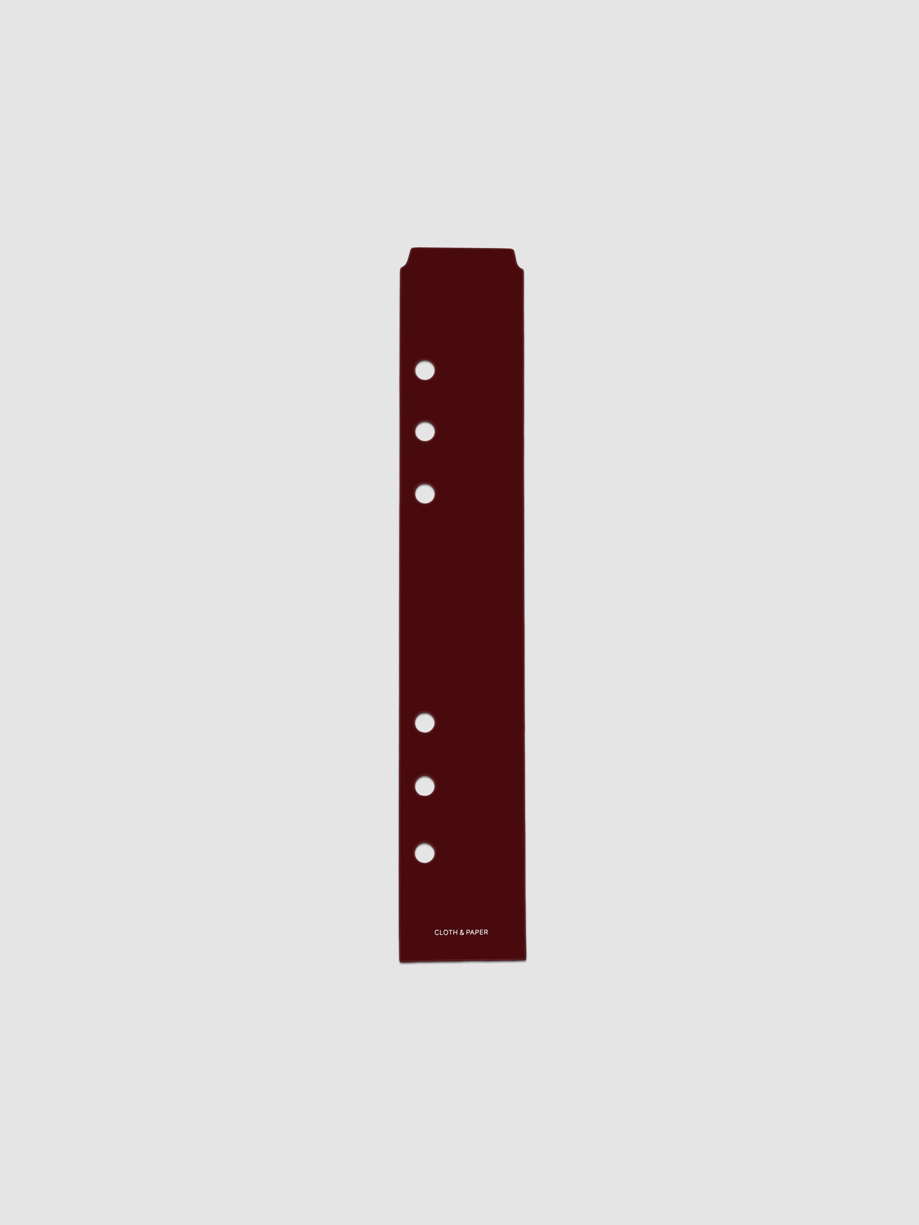 Bordeaux (dark red) Narrow Page Marker for A5 ringbound planners.