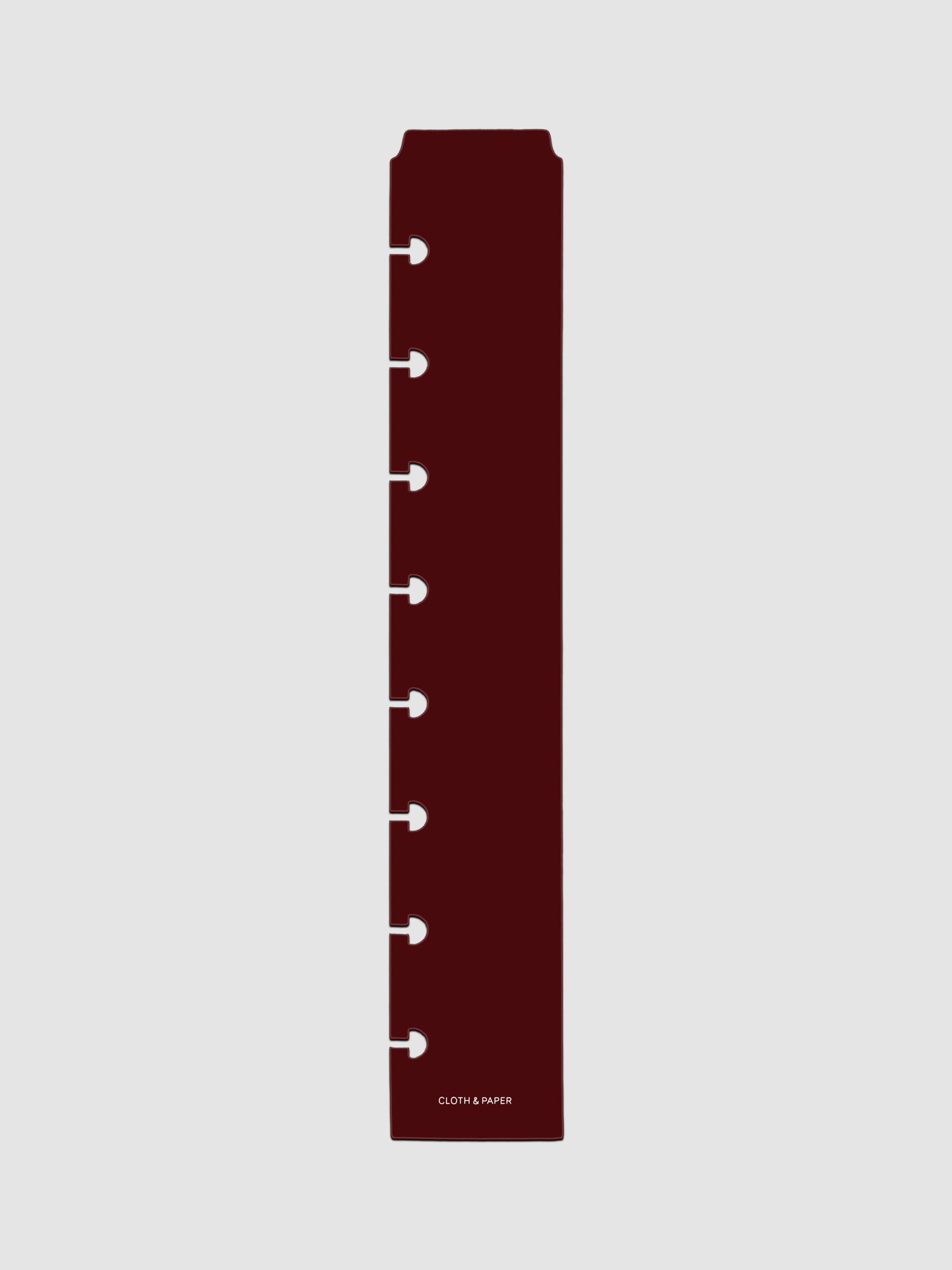Bordeaux (dark red) Narrow Page Marker for Half Letter planners.
