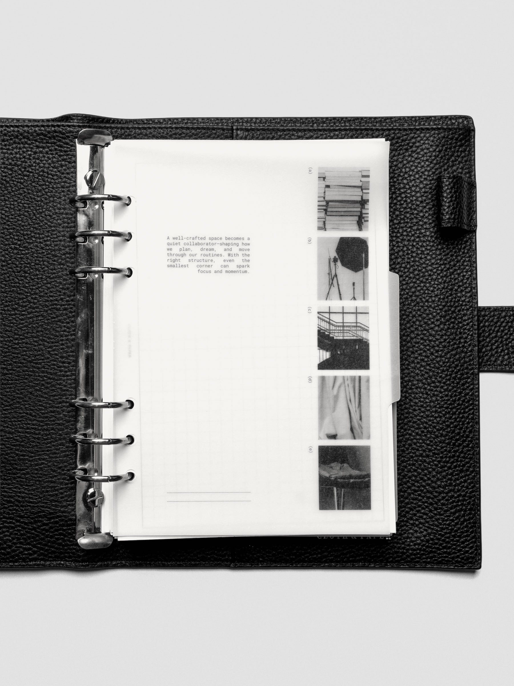 A5 Editorial Vellum Dividers Vol. 2 shown on a desk surface with neutral tones.