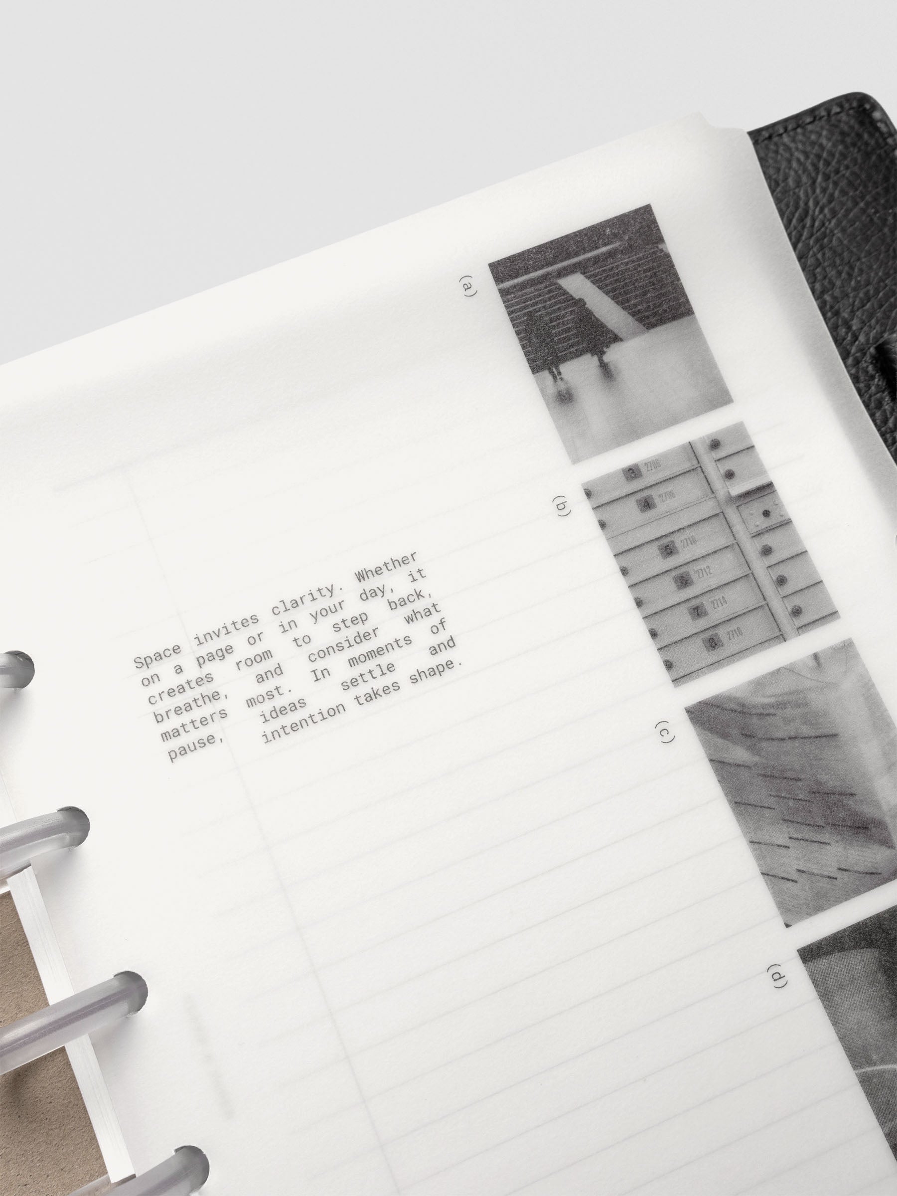 Half Letter Editorial Vellum Dividers Vol. 2 styled flat with planner pages.