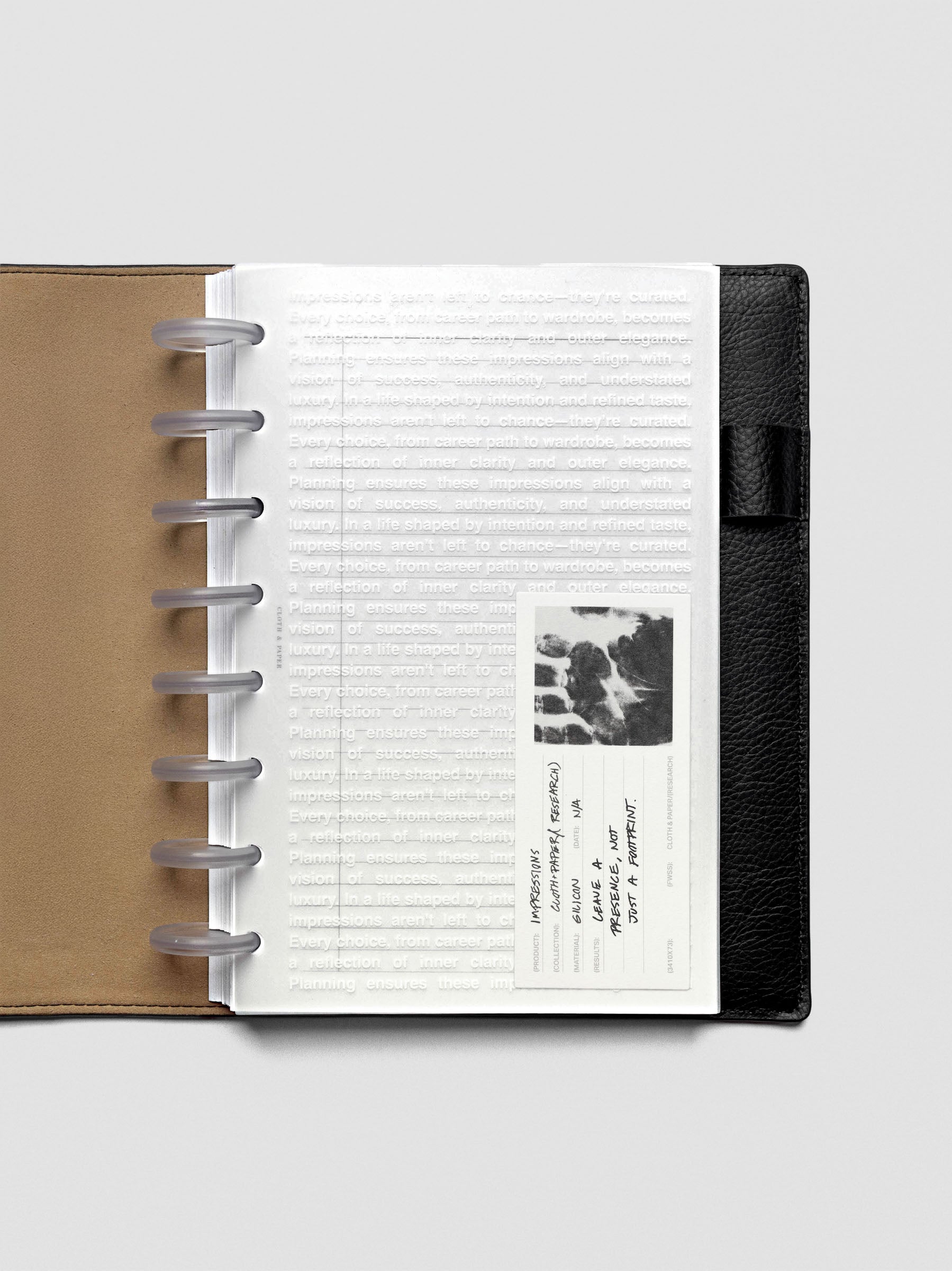 Half Letter Impressions Dashboard angled view showing printed text detail.