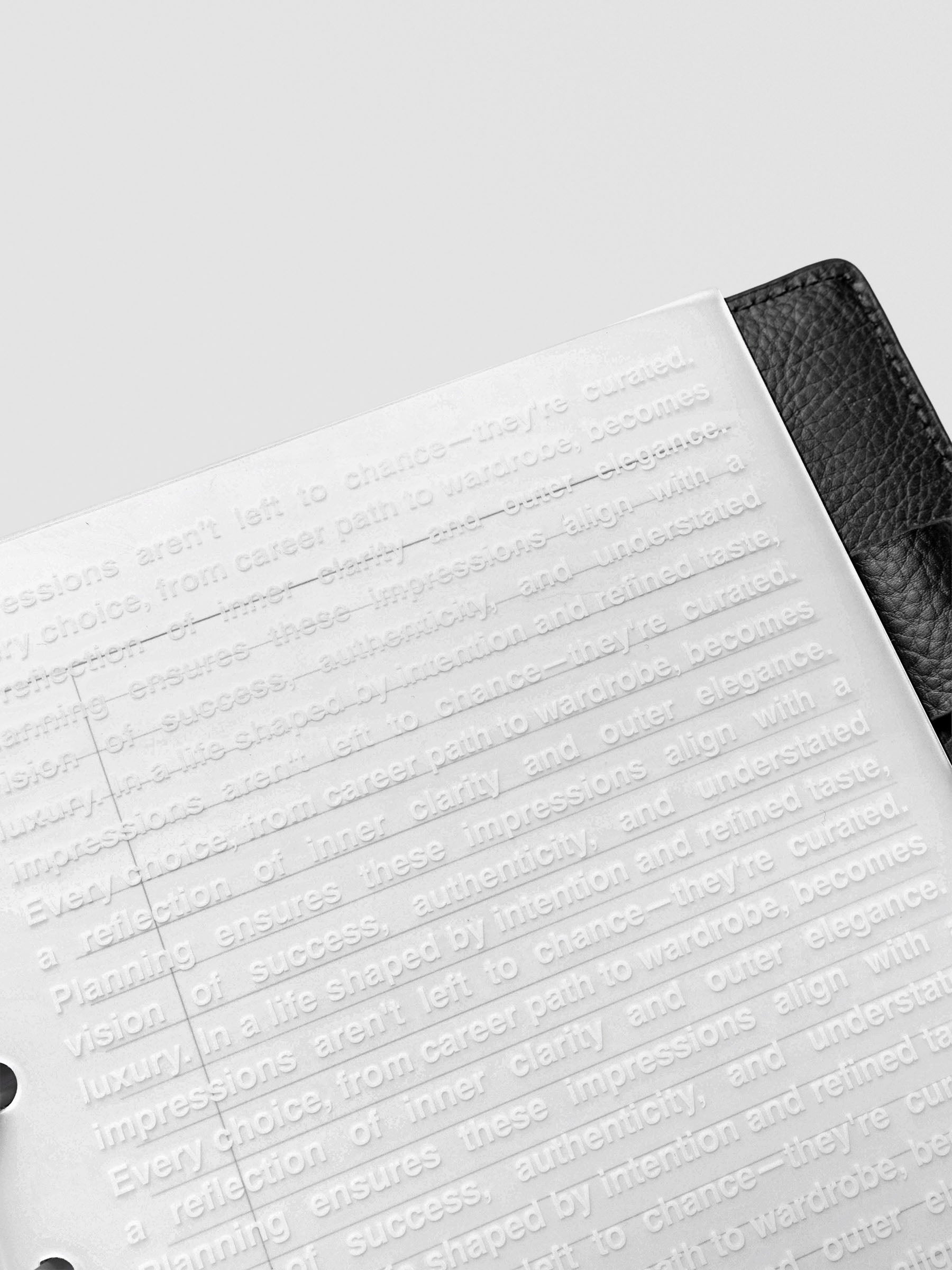 Half Letter Impressions Dashboard styled flat with planner accessories.