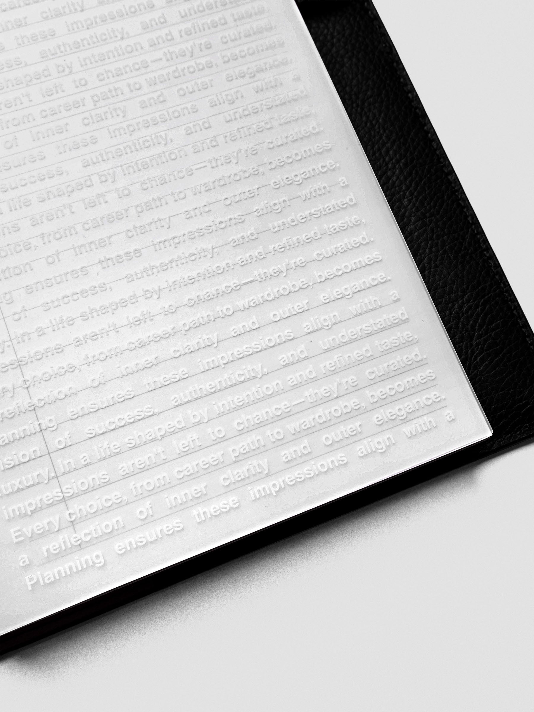 Half Letter Impressions Dashboard displayed in a planner spread with layering effect.