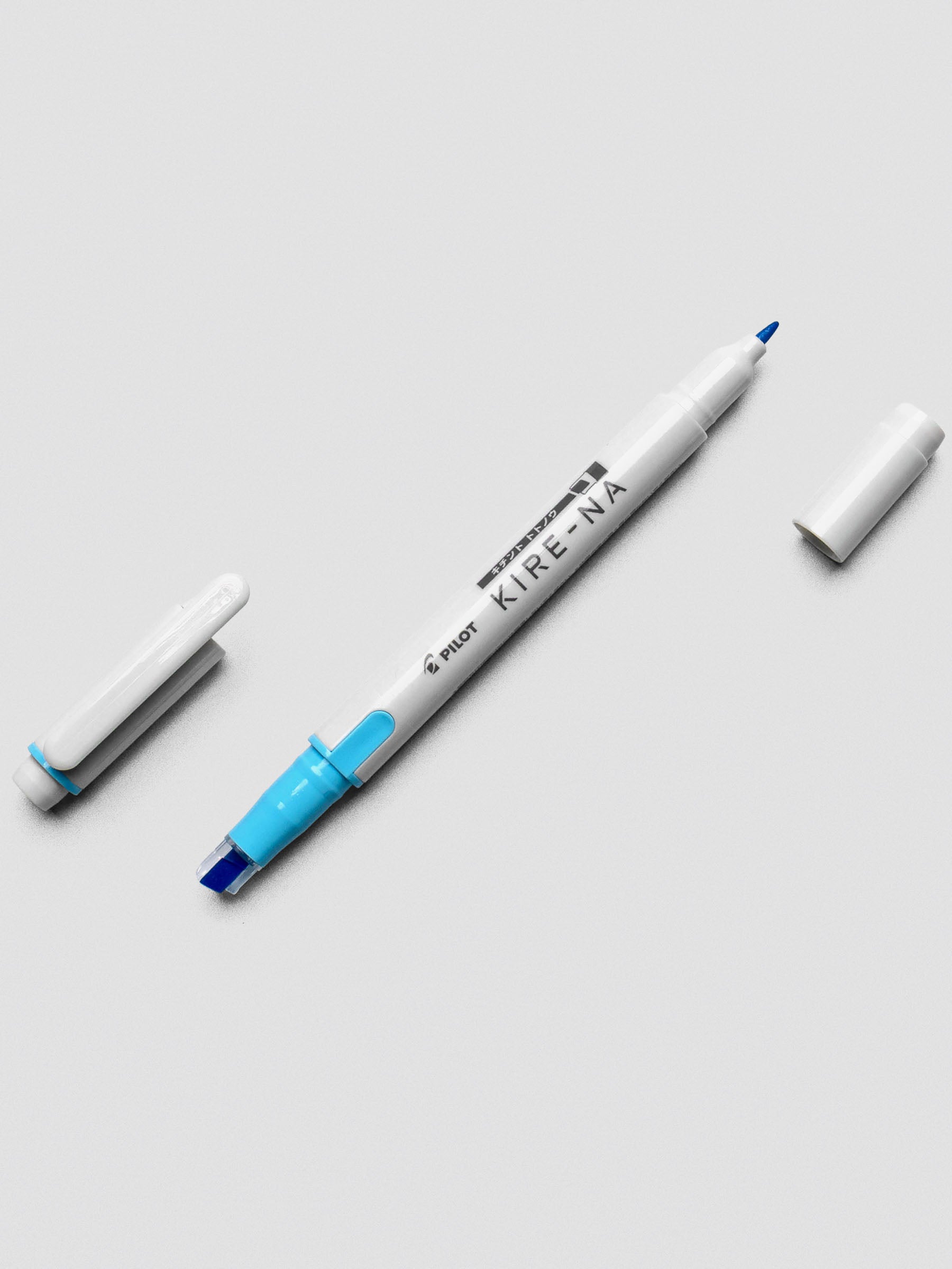 Pilot Kire-Na highlighter in Blue on white background.