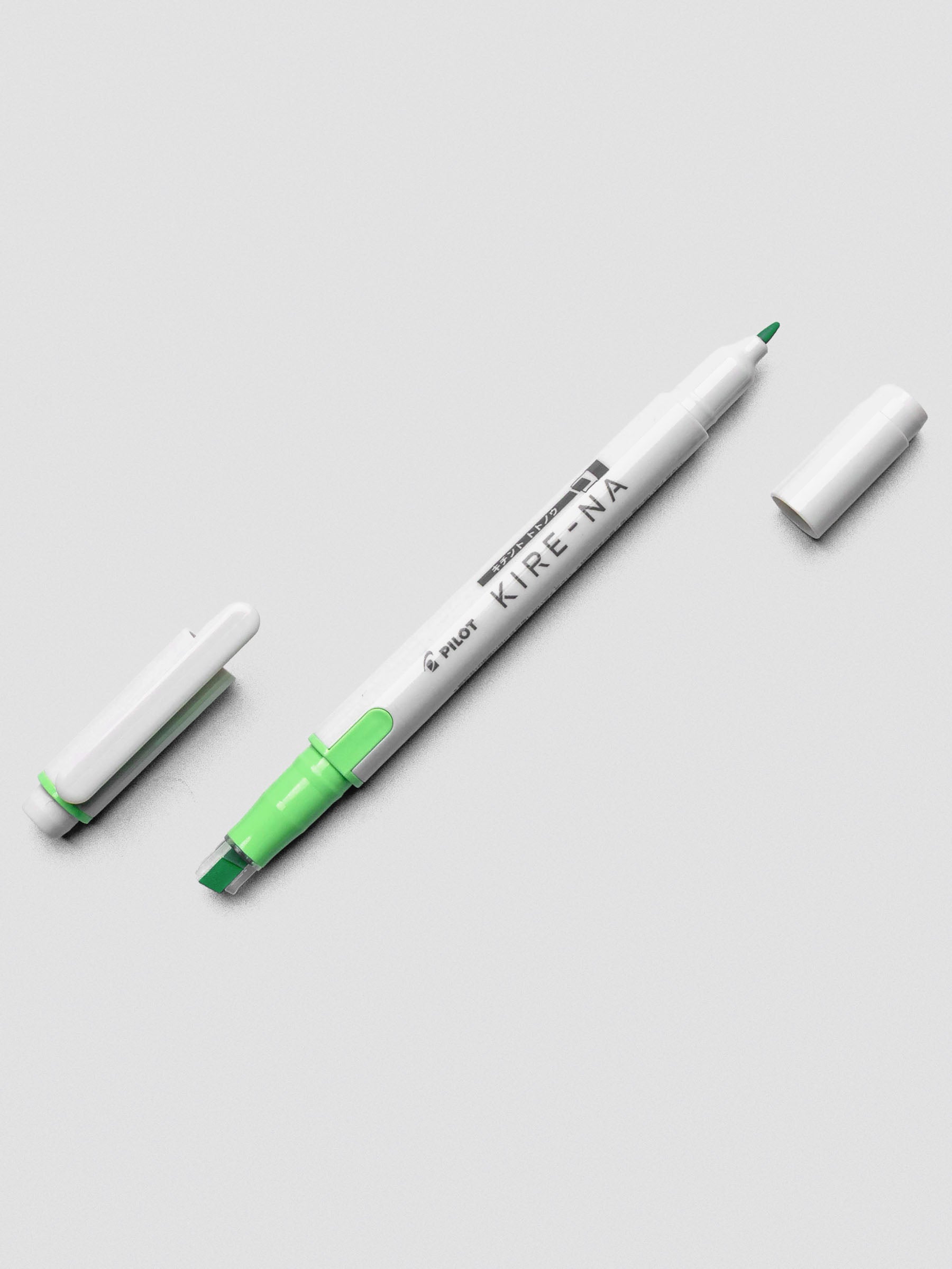Pilot Kire-Na highlighter in Green on white background.
