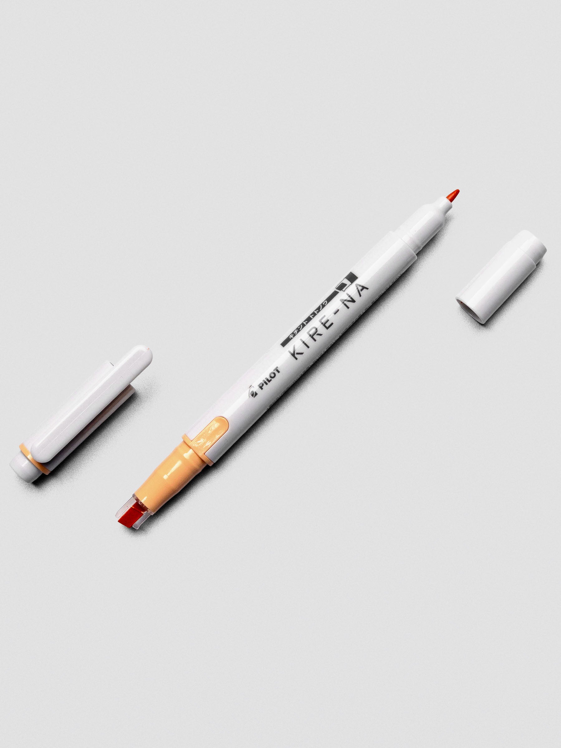 Pilot Kire-Na highlighter in Orange on white background.