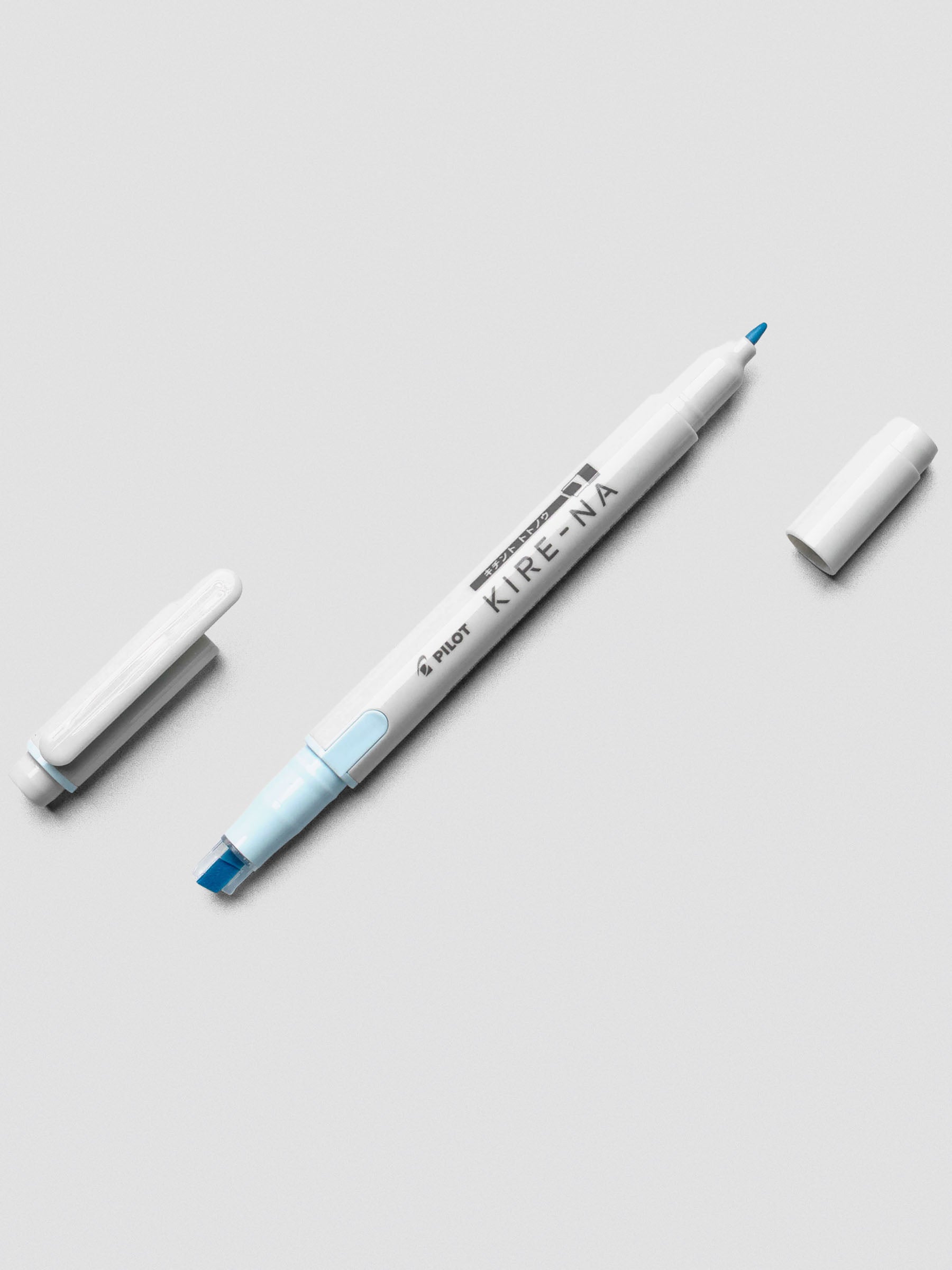 Pilot Kire-Na highlighter in Pale Blue on white background.