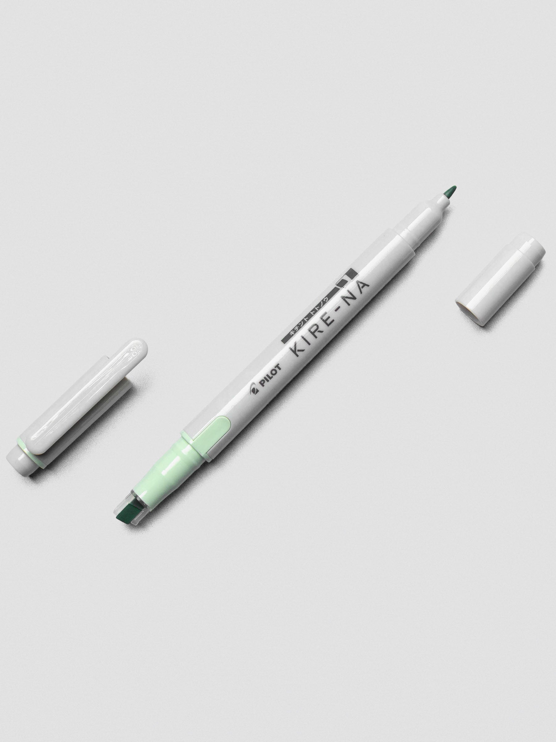 Pilot Kire-Na highlighter in Pale Green on white background.