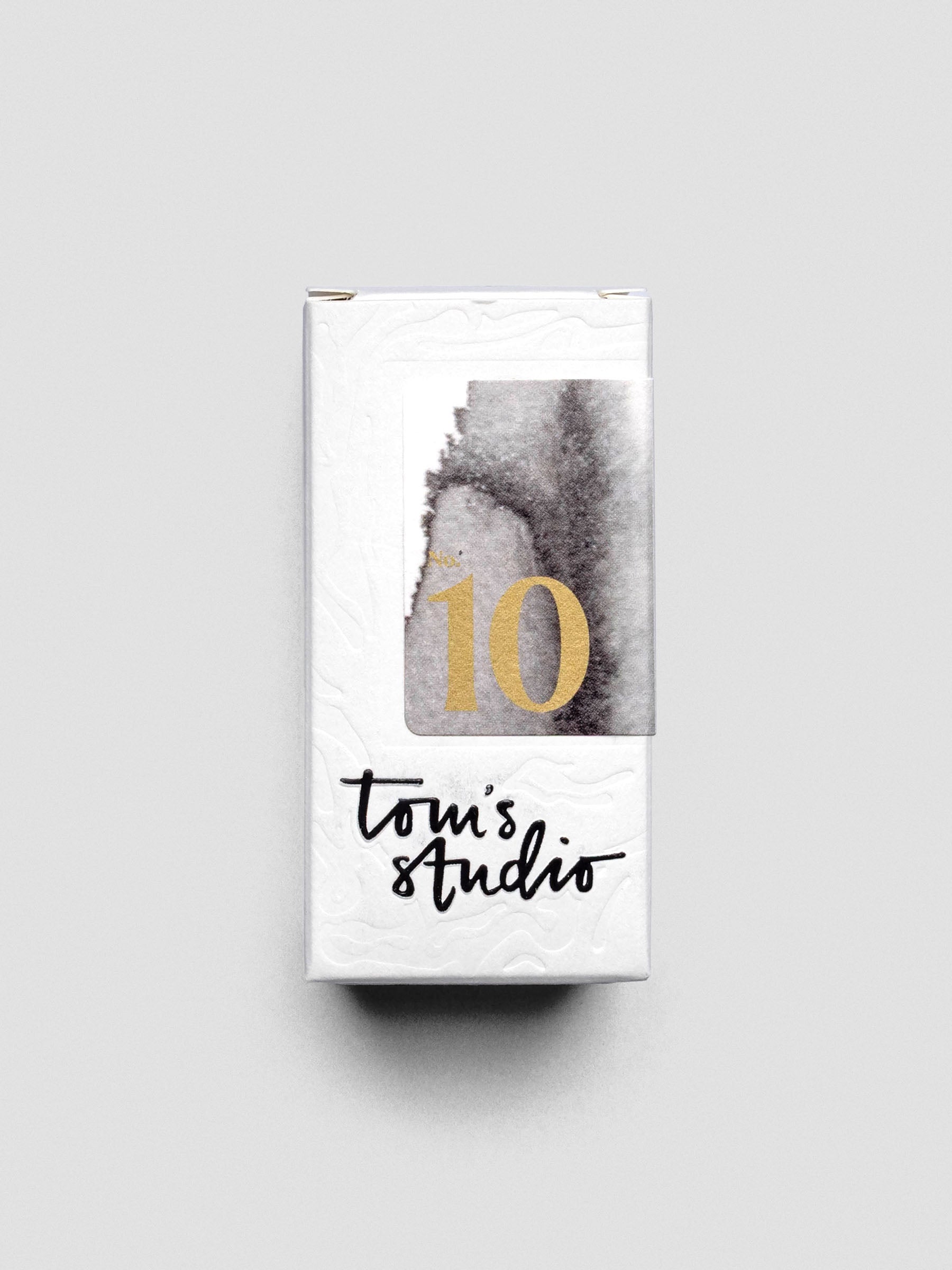 Tom’s Studio Fountain Pen Ink 50 mL bottle in Dove Grey shade with packaging.
