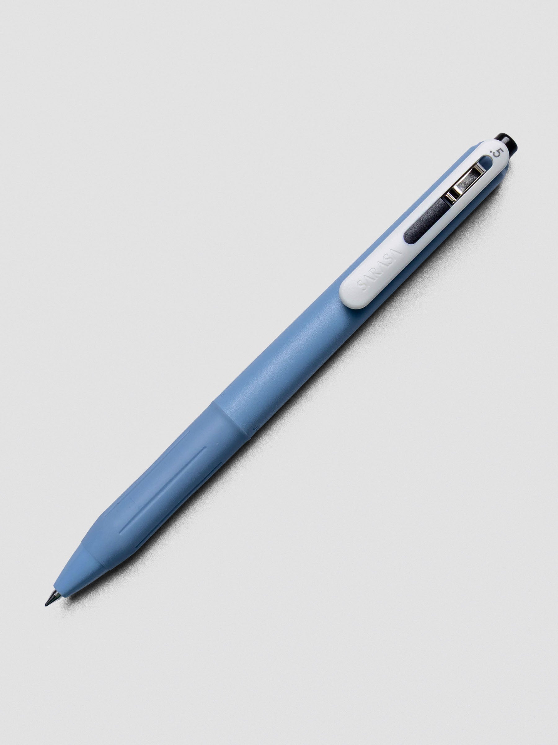 Zebra Sarasa Chill gel pen in Blue with solid barrel on white background.