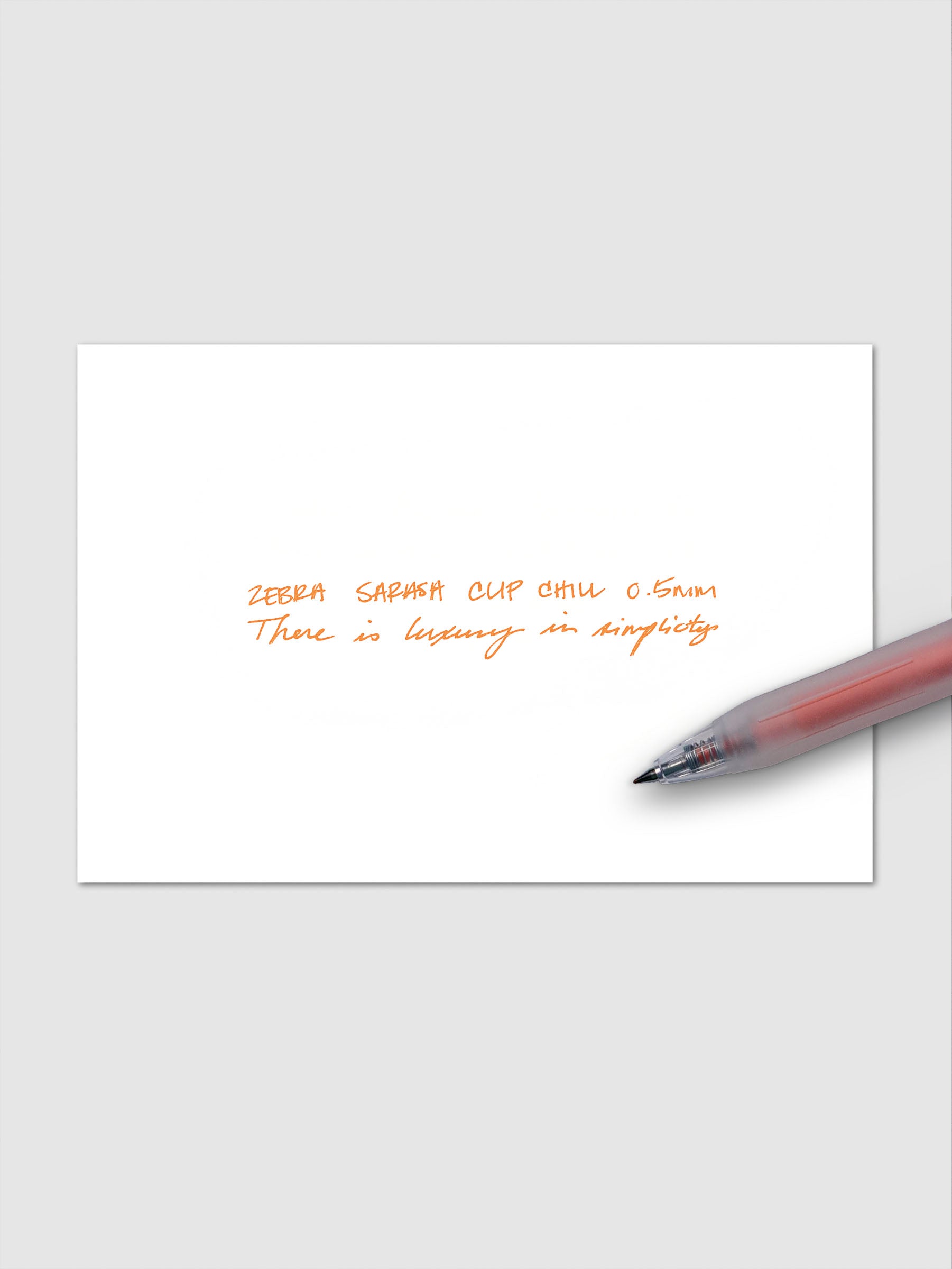 Zebra Sarasa Chill gel pen in Clear Orange shown in a second product view on white background.