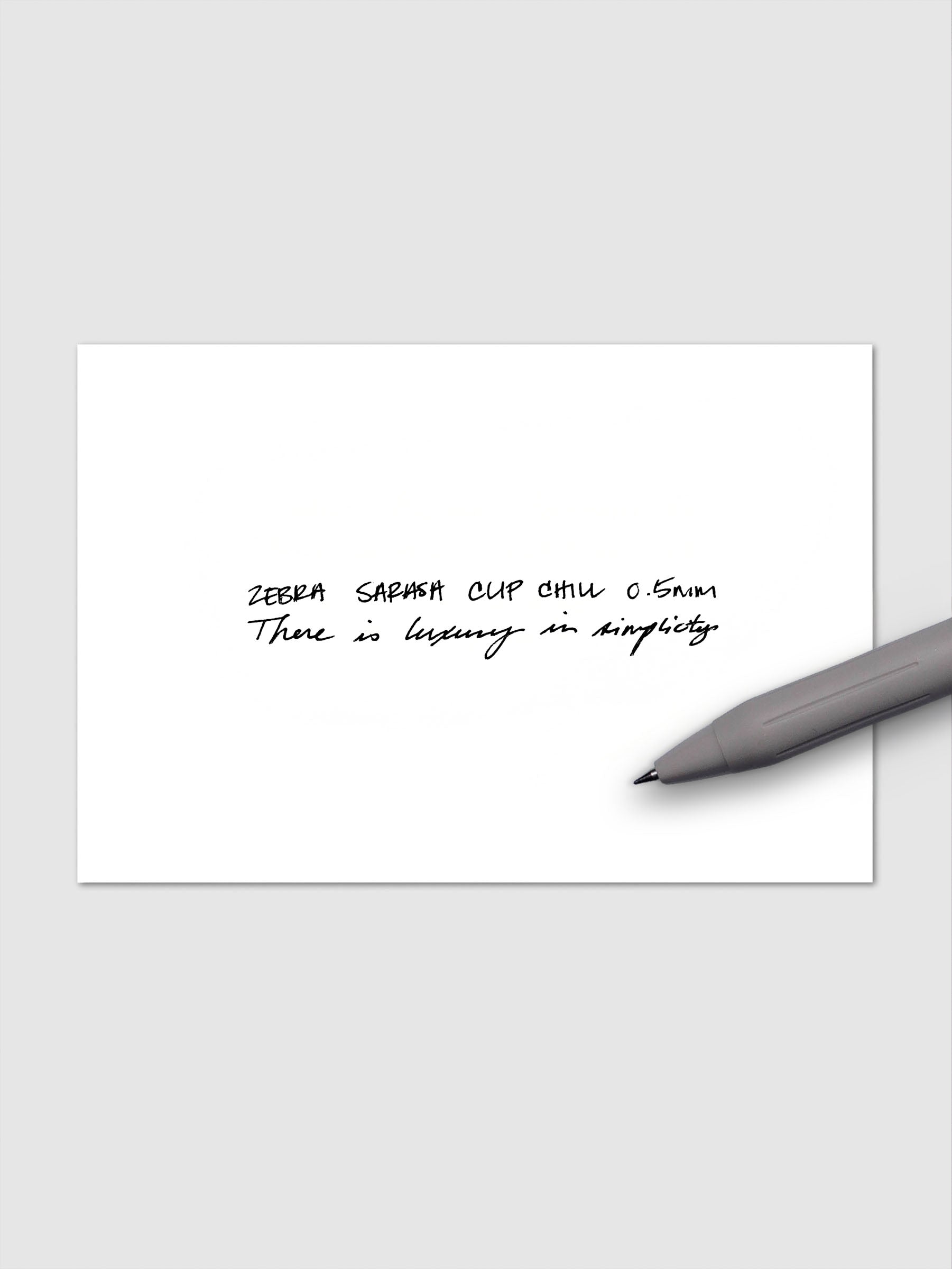 Zebra Sarasa Chill gel pen in Grey shown in a second product view on white background.