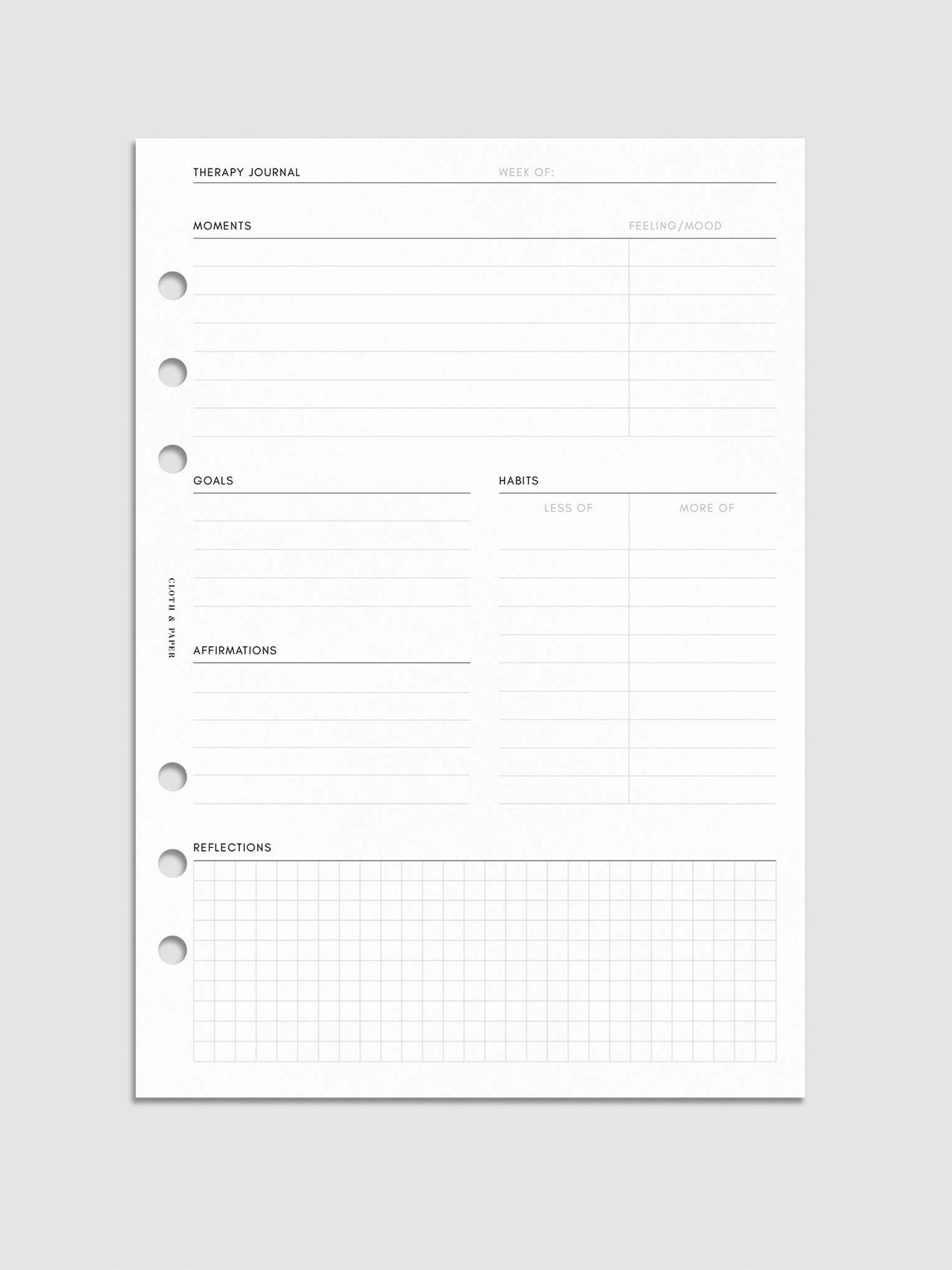 Digital mockup of insert in A5.