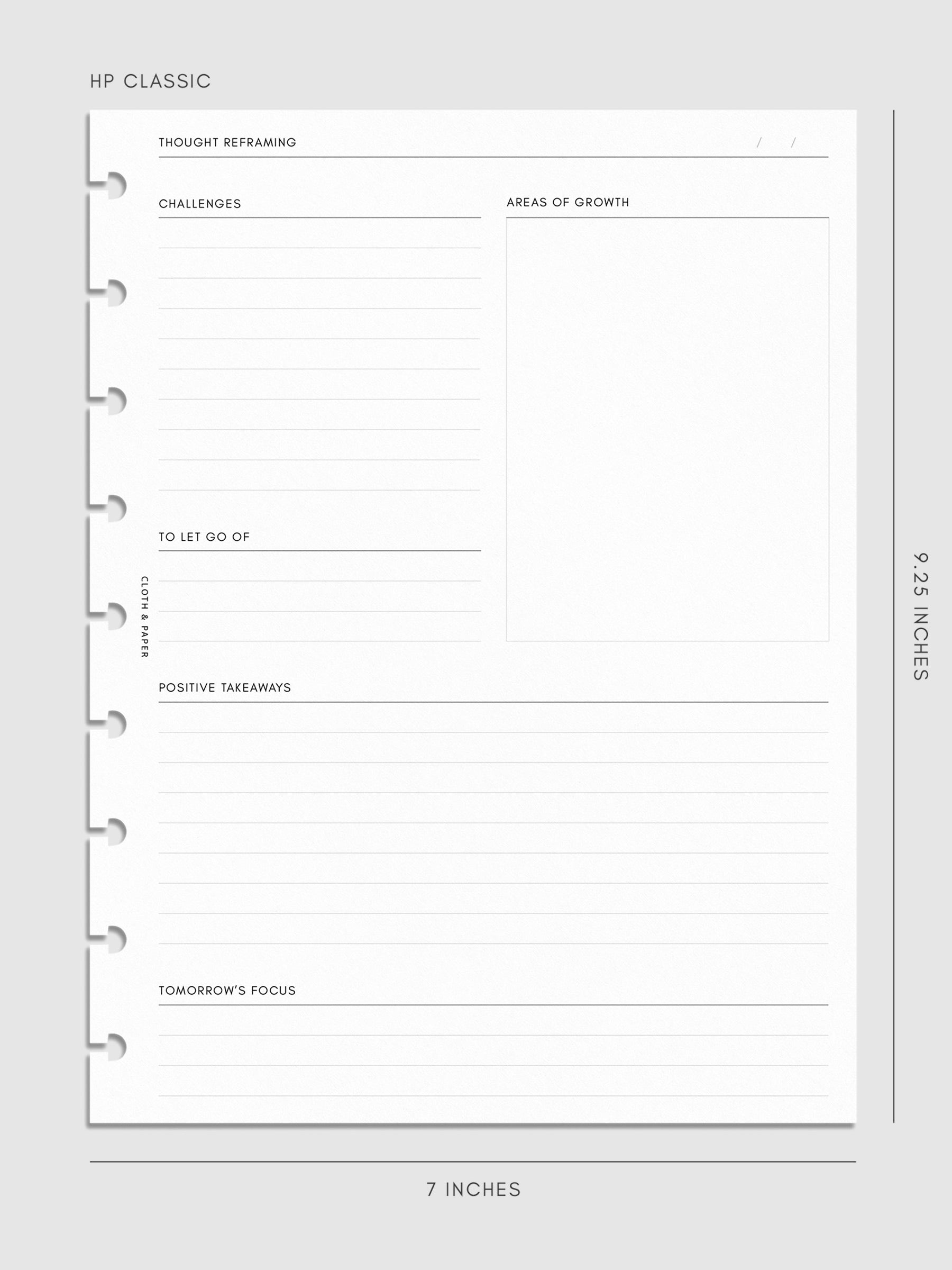 Digital mockup of insert in HP Classic.