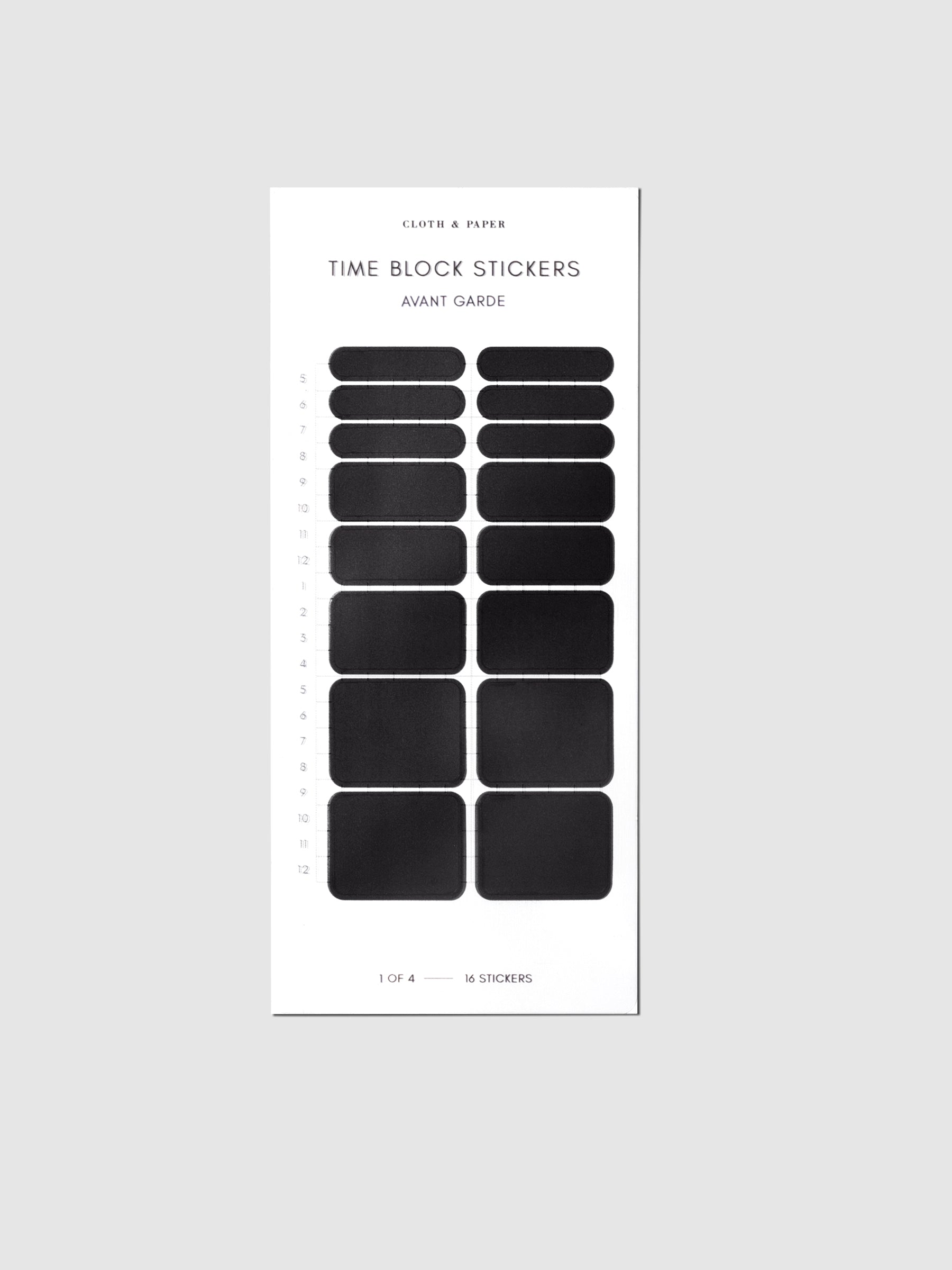 Sticker sheet displayed on a neutral background. Color shown is Avant Garde.