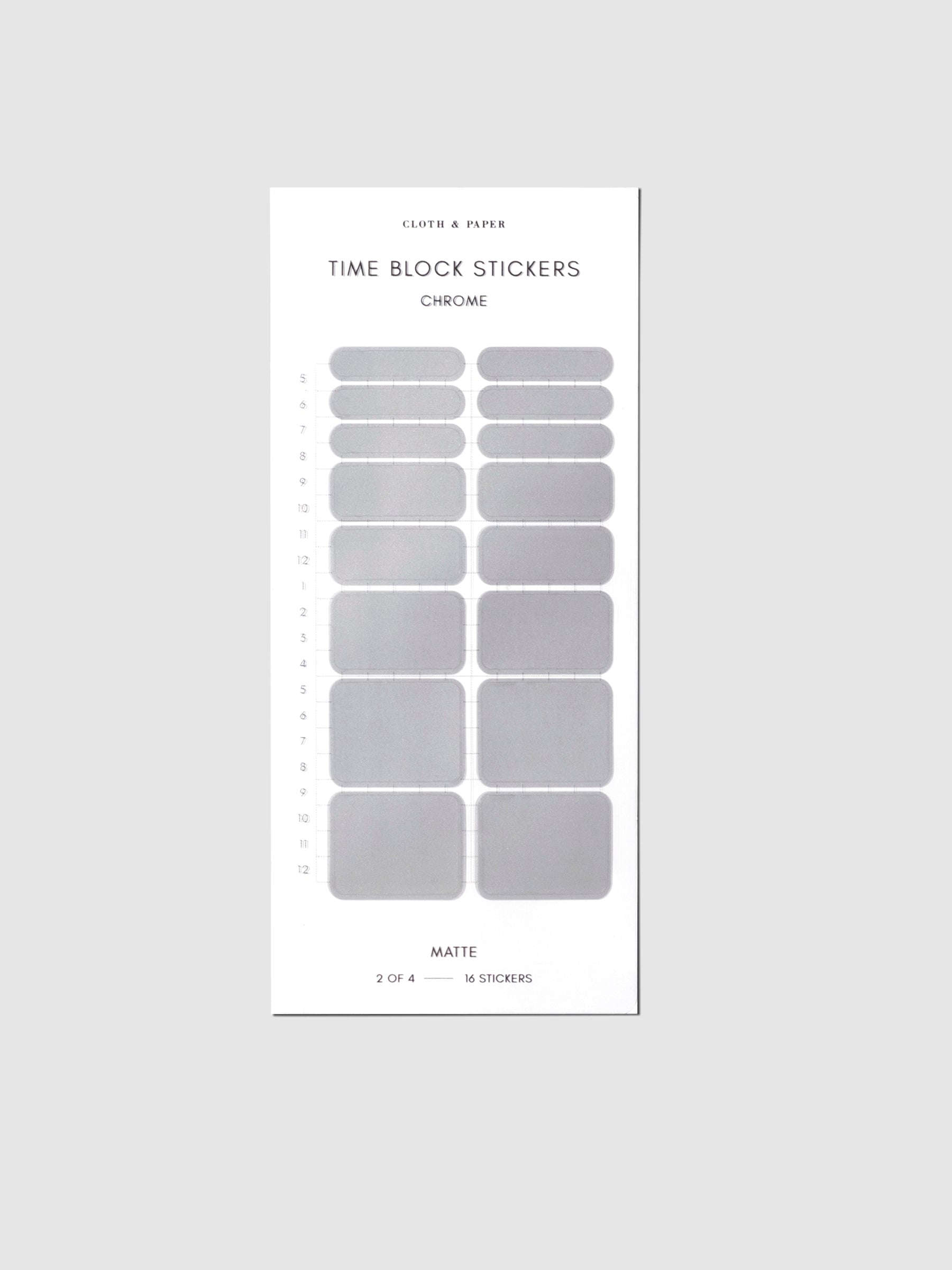 Sticker sheet displayed on a neutral background. Color shown is Chrome.