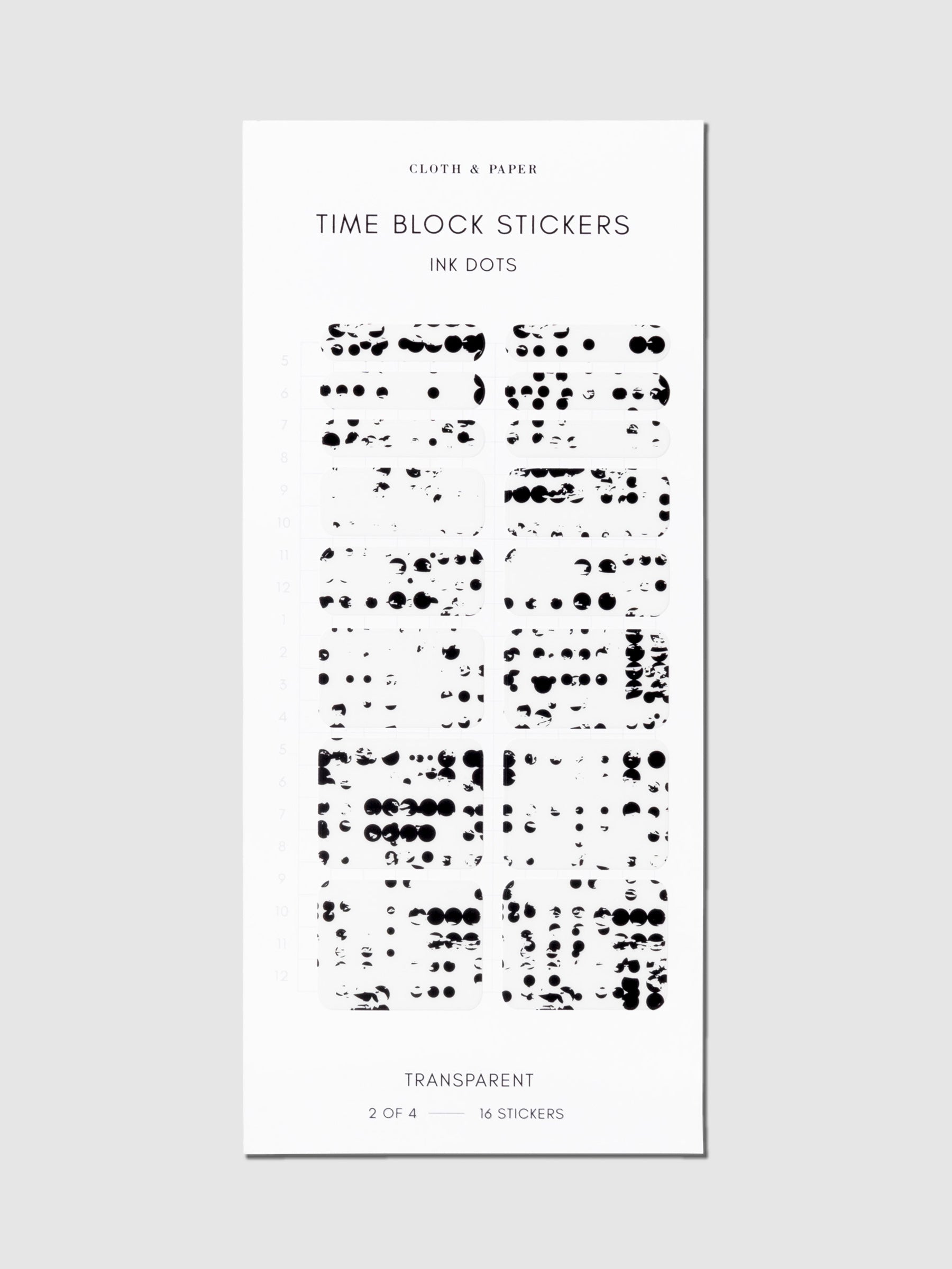 Ink Dot patterned stickers displayed on a neutral background.