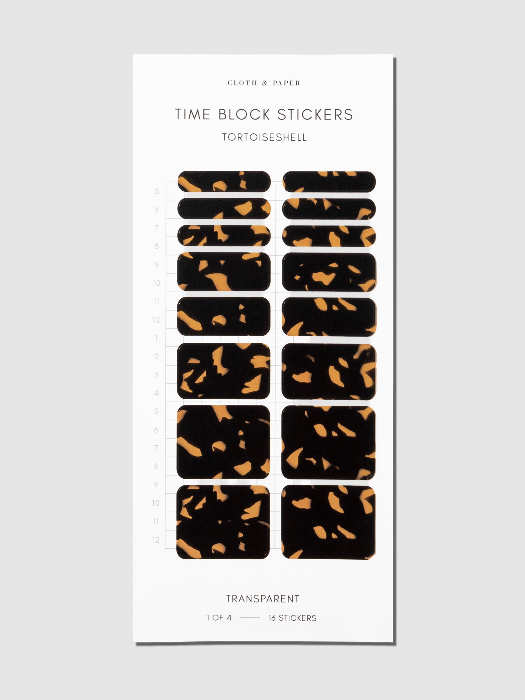 Time Block Stickers Vol.8 Front Row Collection Tortoiseshell displayed on a neutral background.