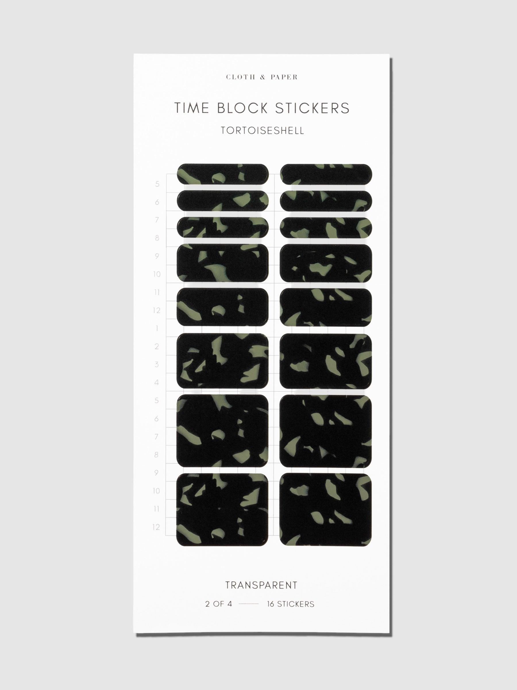 Time Block Stickers Vol.8 Front Row Collection Tortoiseshell displayed on a neutral background.