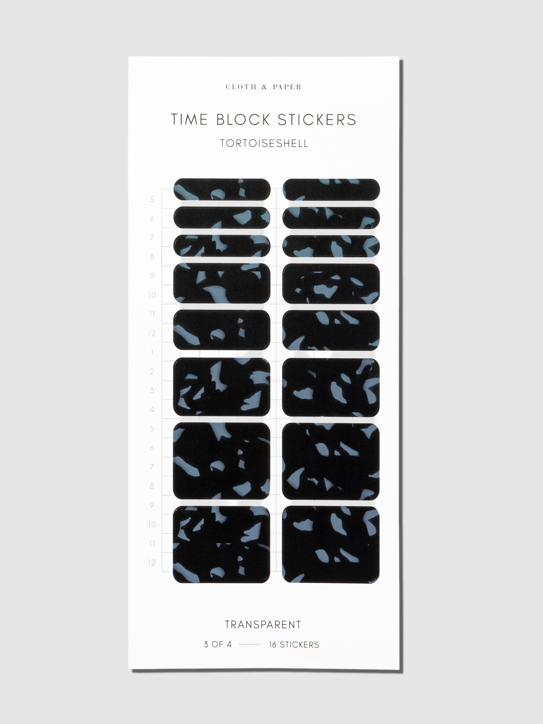 Time Block Stickers Vol.8 Front Row Collection Tortoiseshell displayed on a neutral background.