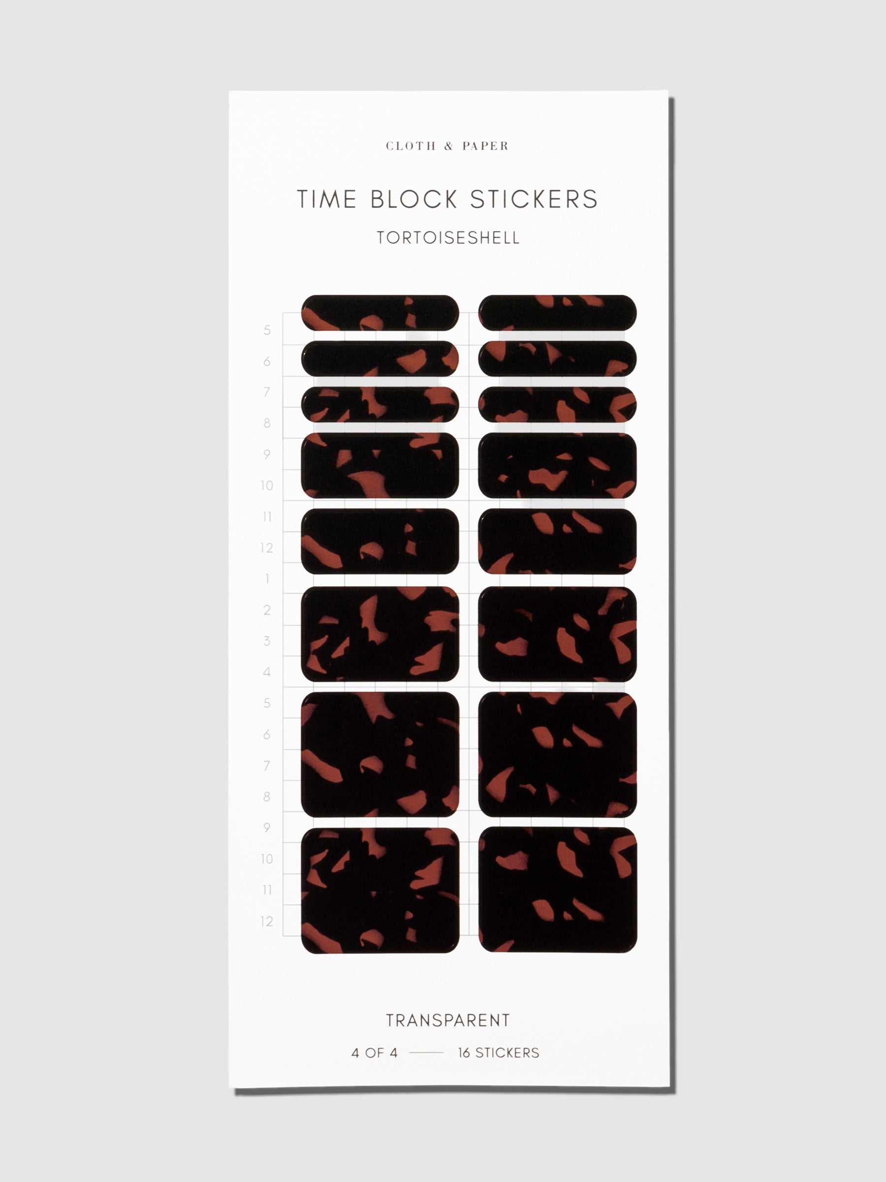 Time Block Stickers Vol.8 Front Row Collection Tortoiseshell displayed on a neutral background.