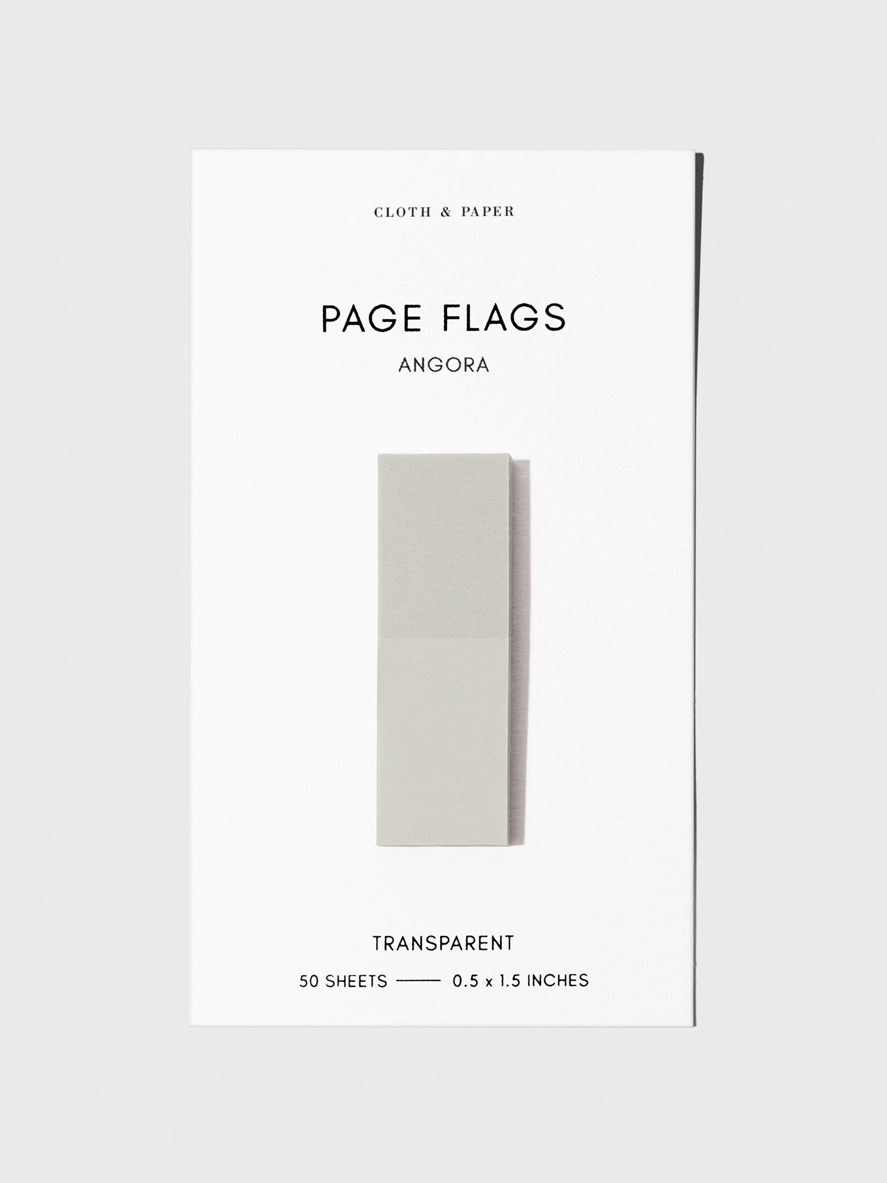 Transparent Page Flags, Angora, Cloth and Paper. Page flag displayed on a neutral background.