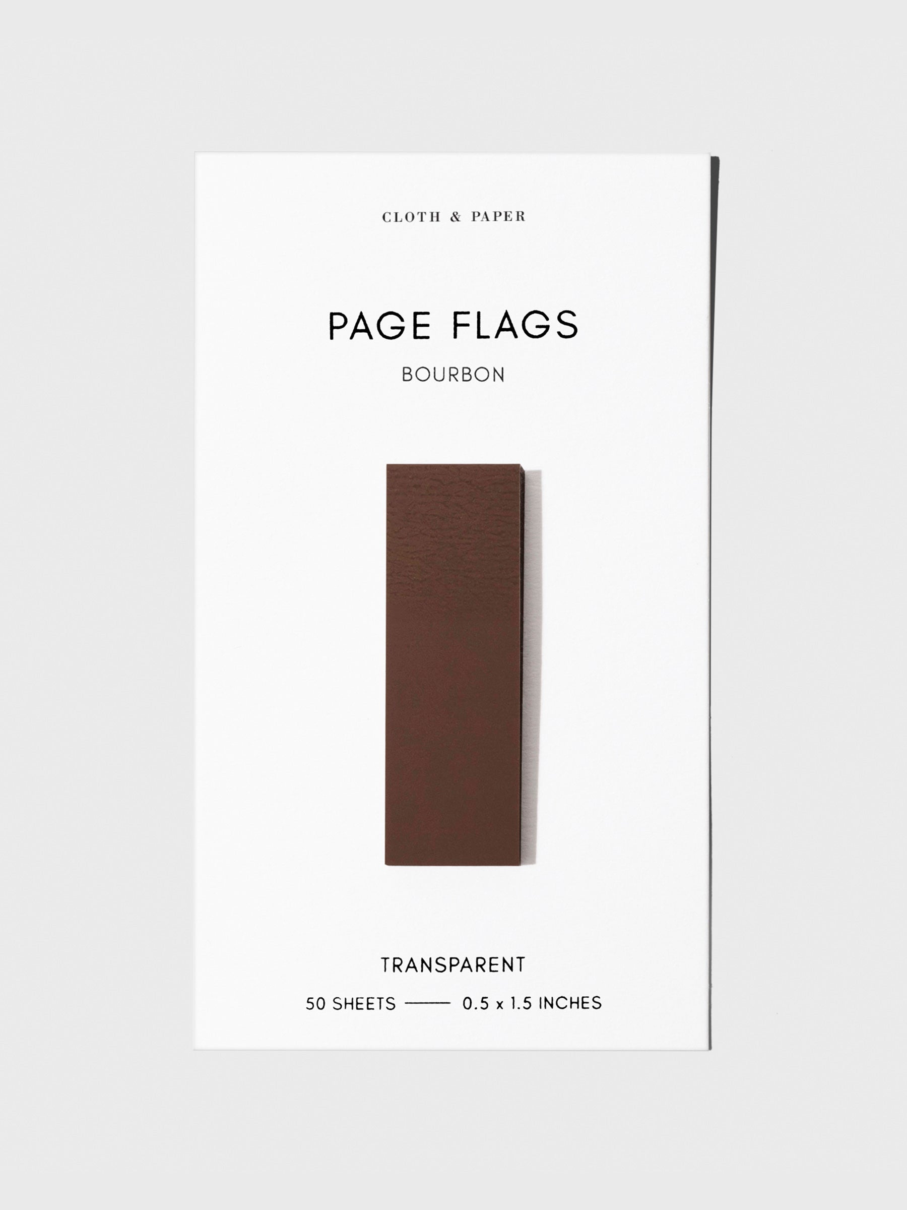 Page flag displayed on a neutral background. Color pictured is Bourbon.