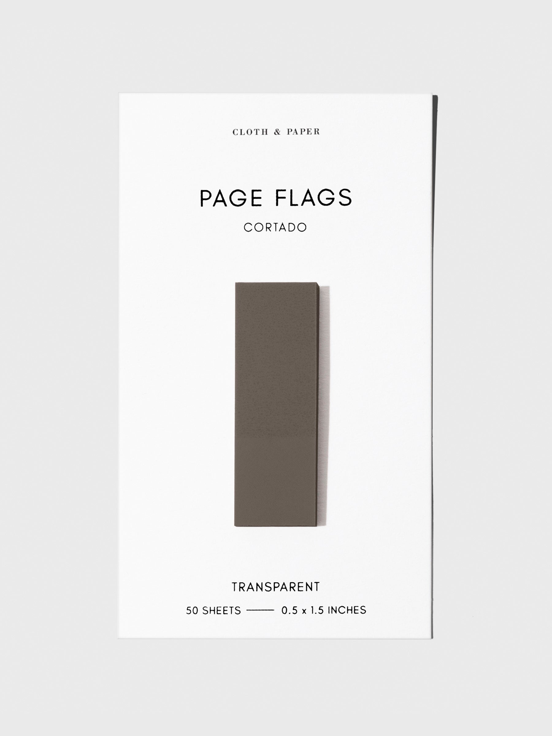 Page flag displayed on a neutral background. Color pictured is Cortado.