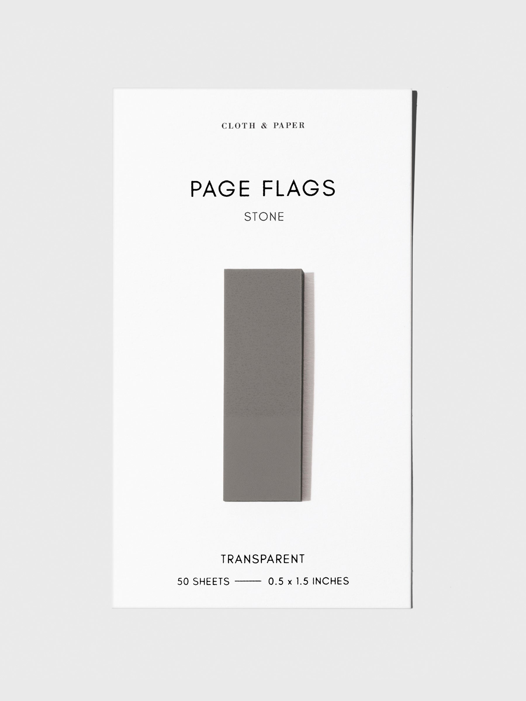 Page flag displayed on a neutral background. Color pictured is Stone.