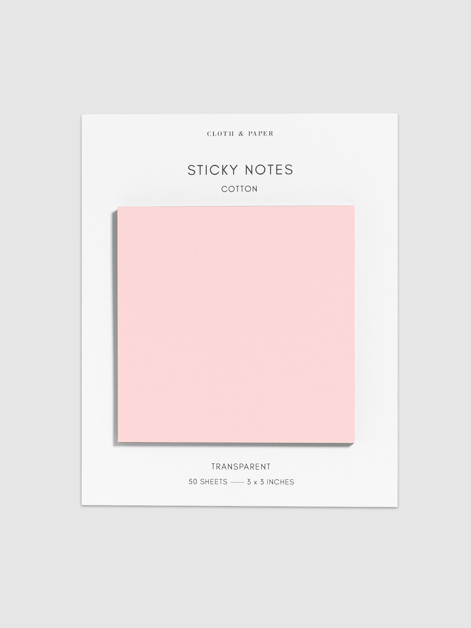 Sticky notes on their backing displayed on a neutral background. Color pictured is Cotton.