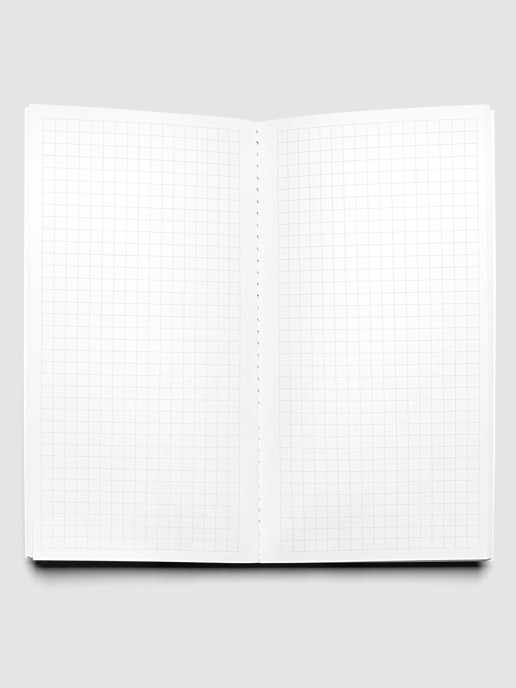 Travel Notebook | A5 Slim | Olive | Graph shown open displaying graph note pages.