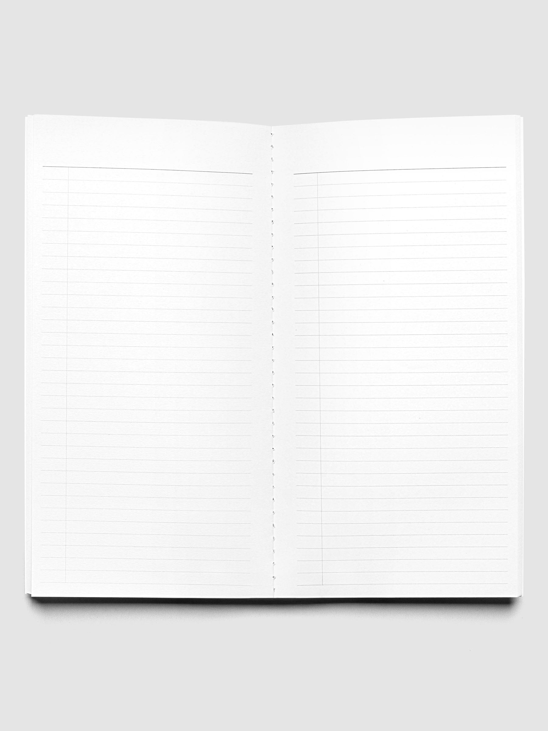 Travel Notebook in size A5 Slim in the color Ristretto with Task layout shown open.