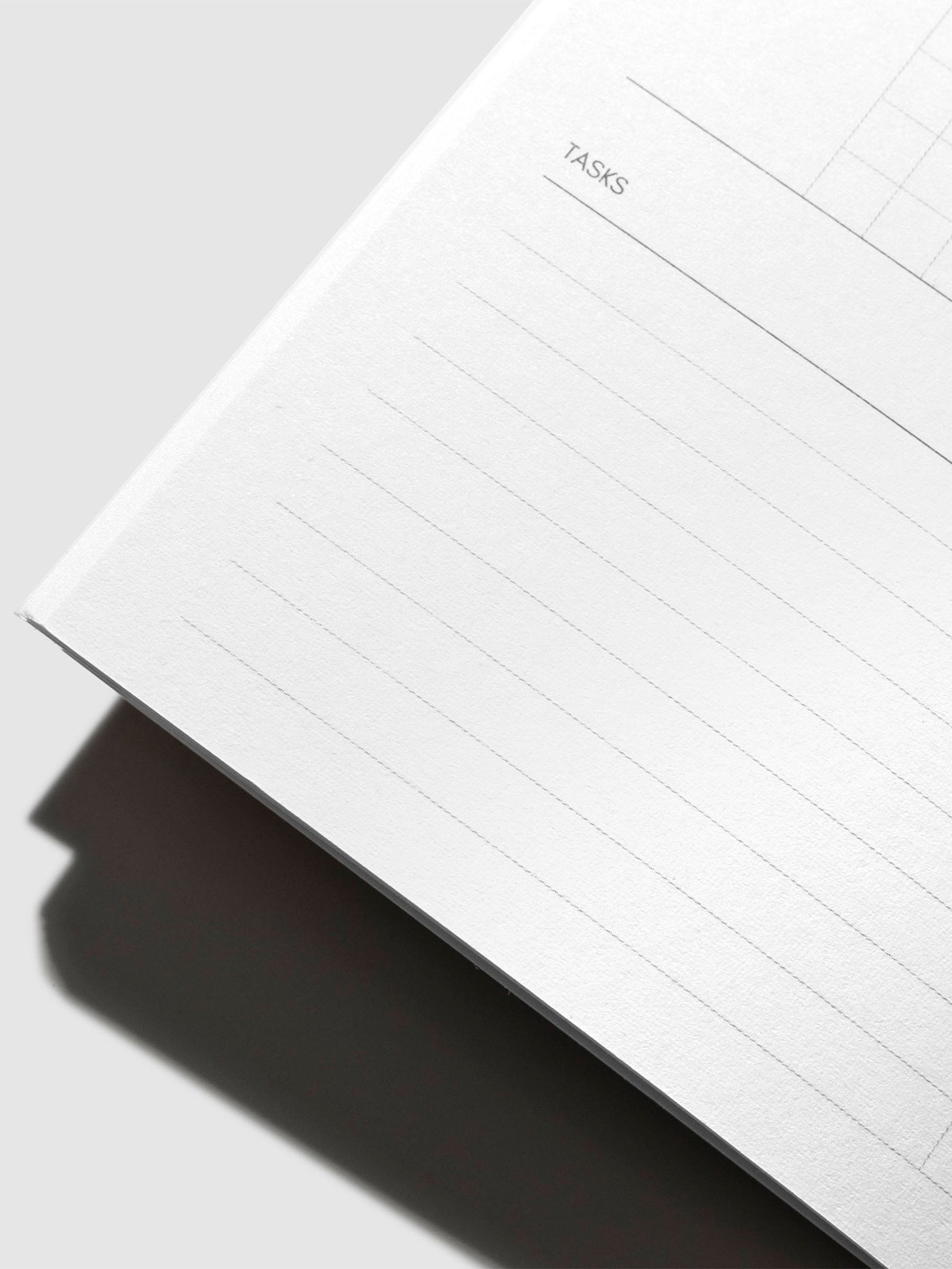 Close up image of the bottom left of the Weekly Admin Pocket Plus notebook page. The page is displayed on a neutral background.