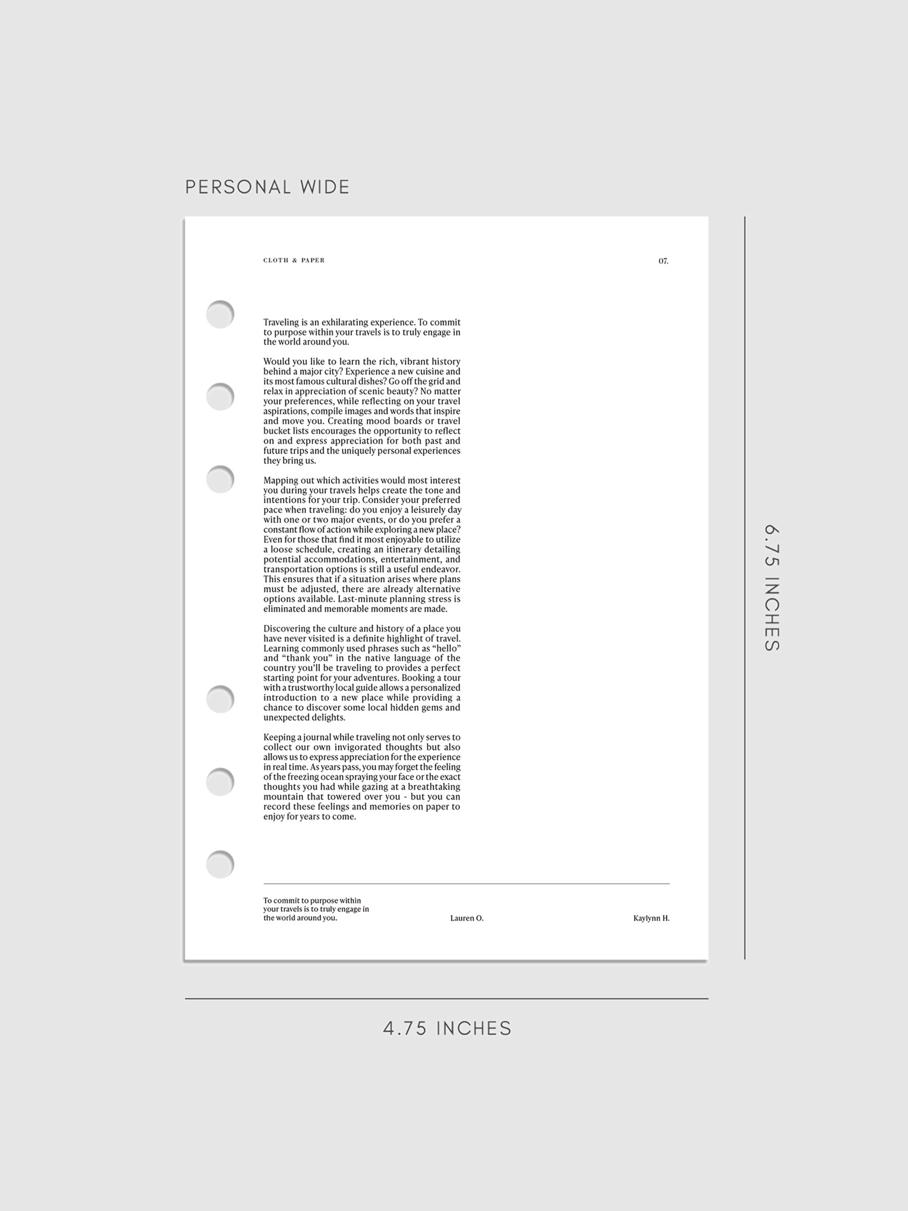Digital mockup of dashboard in Personal Wide sizing.