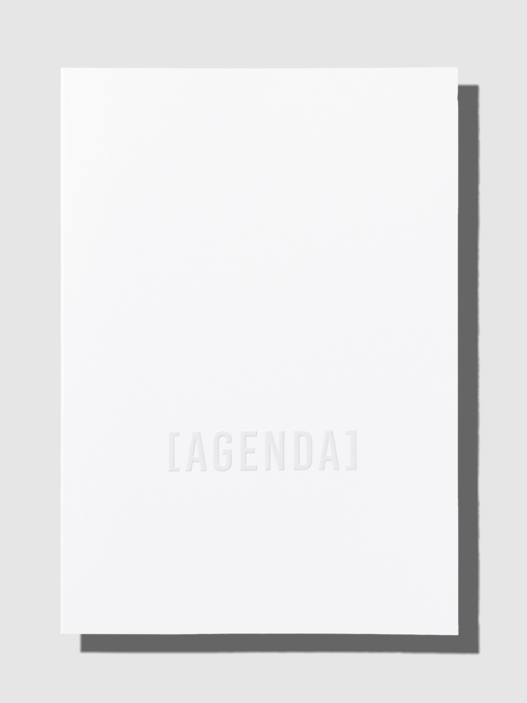 Undated Admin Perfect Bound Notebook, Cloth and Paper. Notebook displayed on a neutral background.