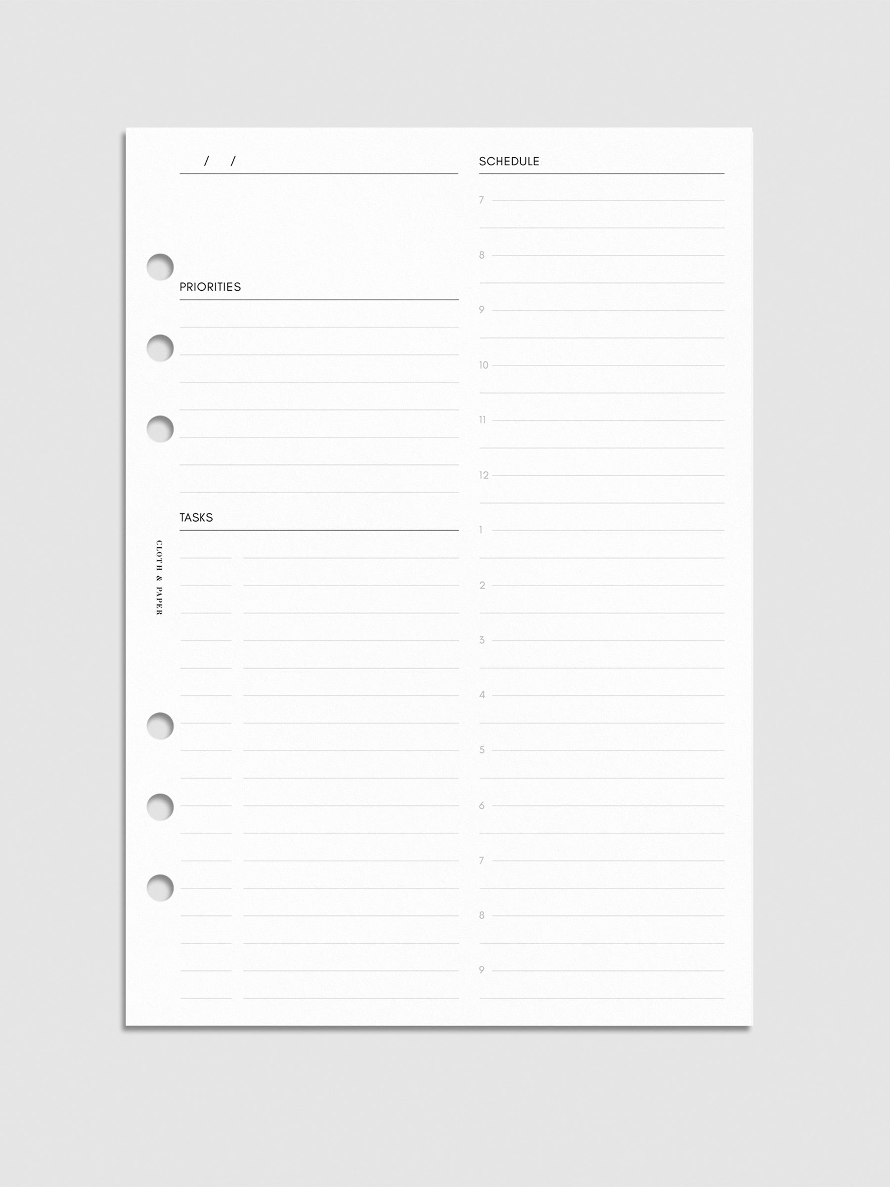Undated Daily Planner Inserts | Refreshed Layout