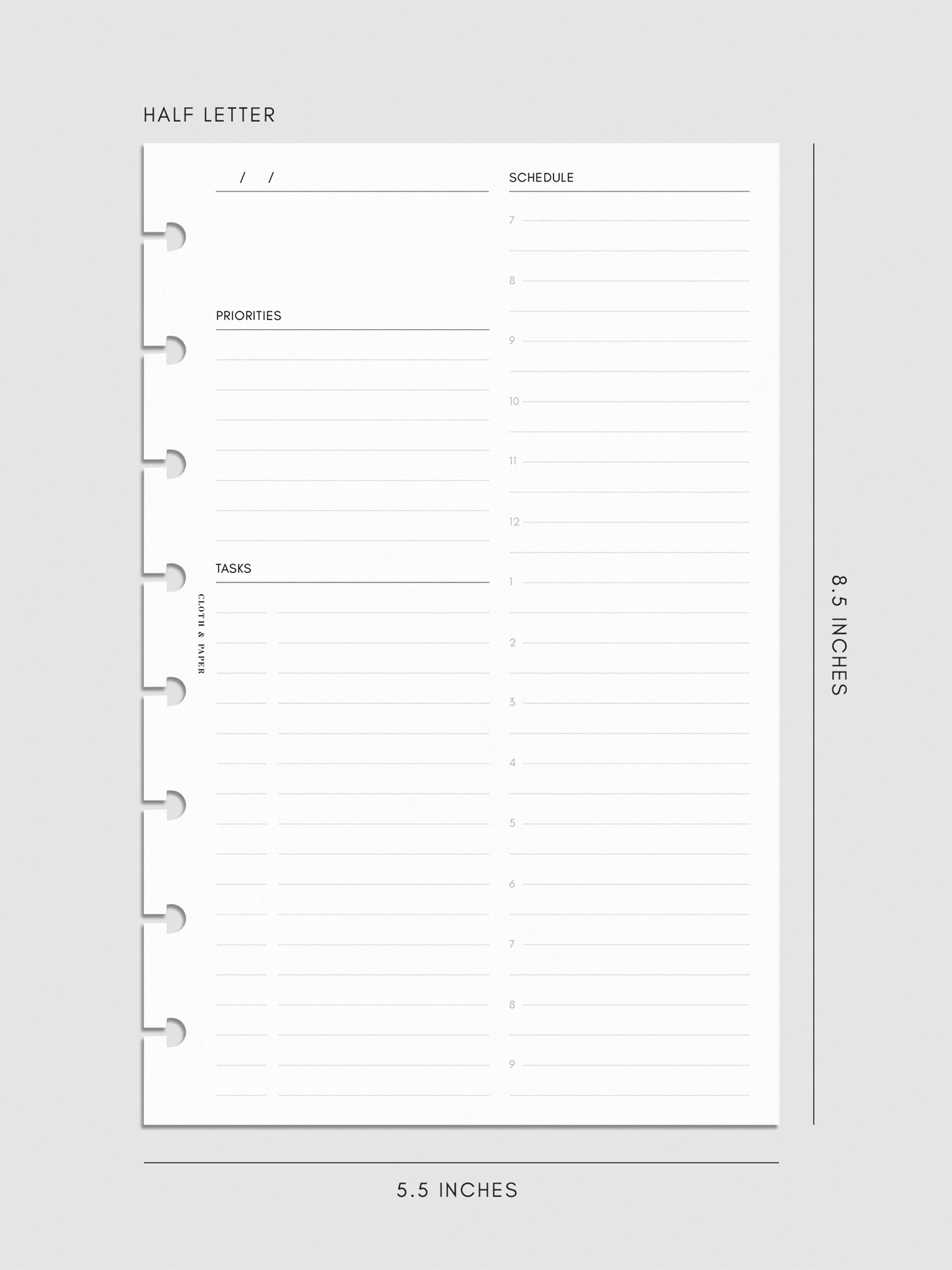 Undated Daily Planner Inserts | Refreshed Layout