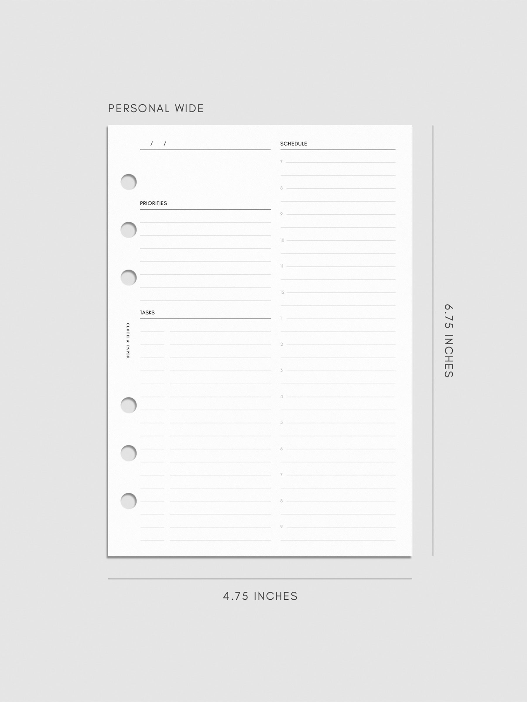 Undated Daily Planner Inserts | Refreshed Layout
