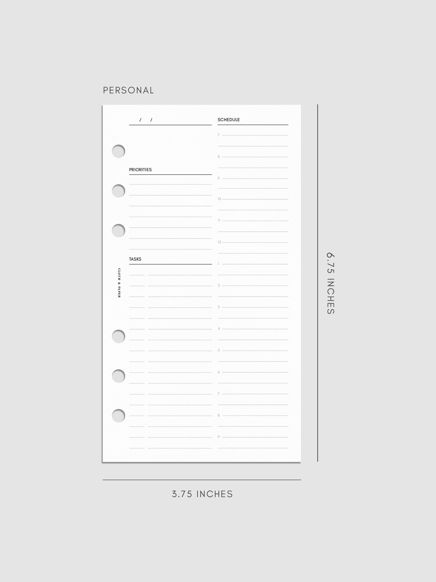 Undated Daily Planner Inserts | Refreshed Layout