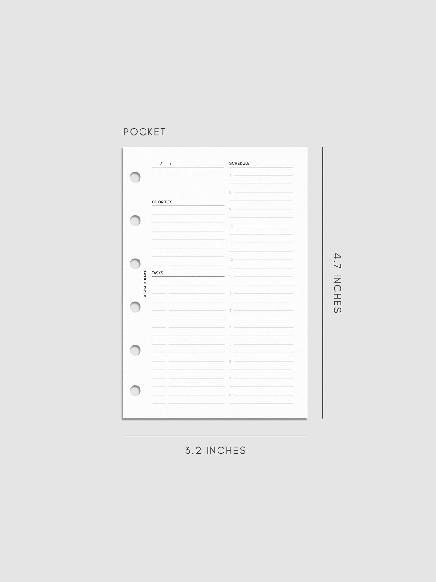 Undated Daily Planner Inserts | Refreshed Layout