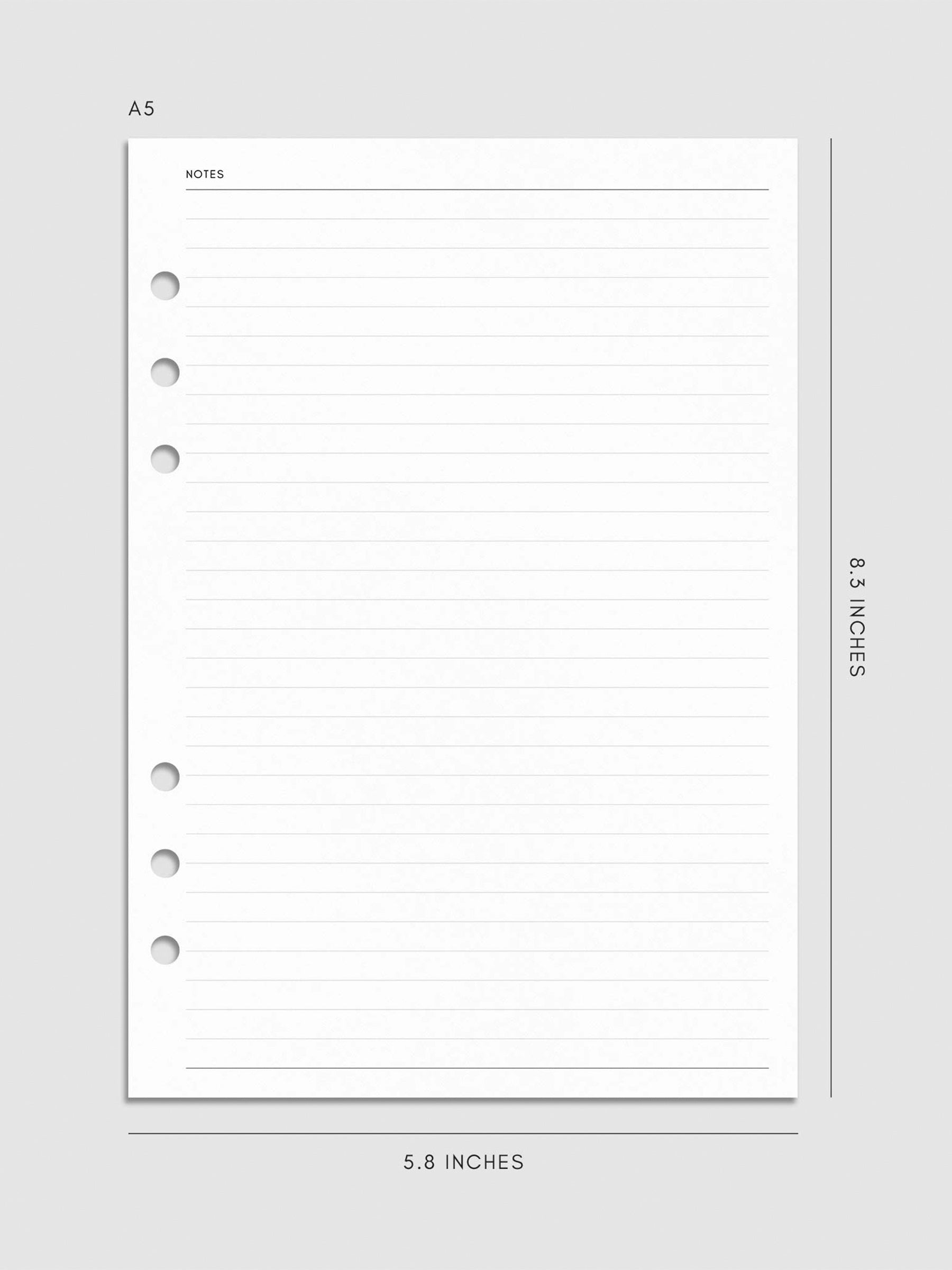 Digital mockup of insert in A5 sizing.