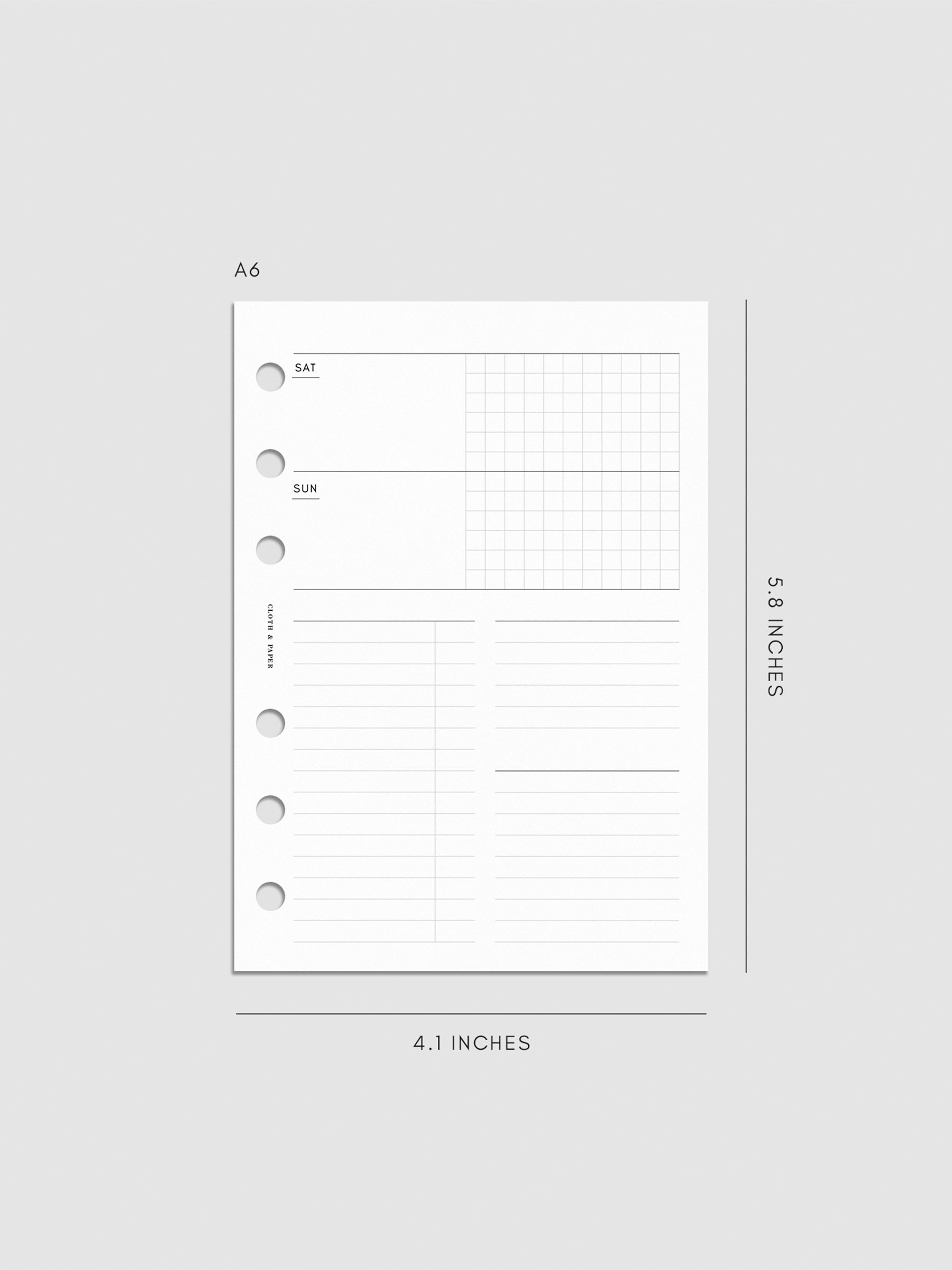 Digital mockup of insert in A6 sizing.