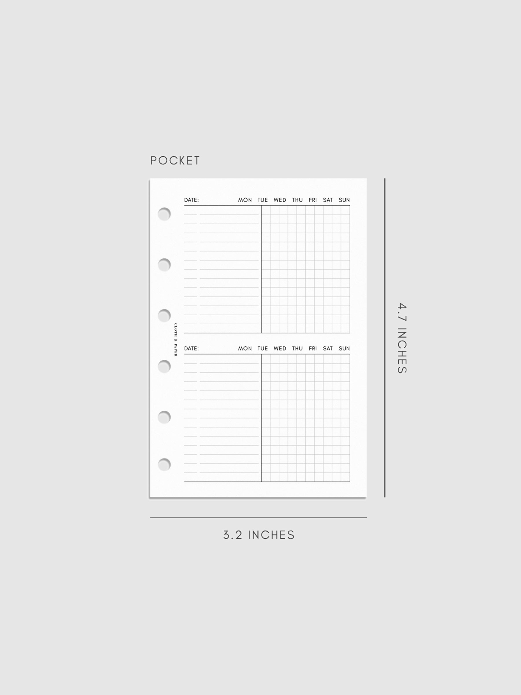 Digital mockup of insert in Pocket sizing.
