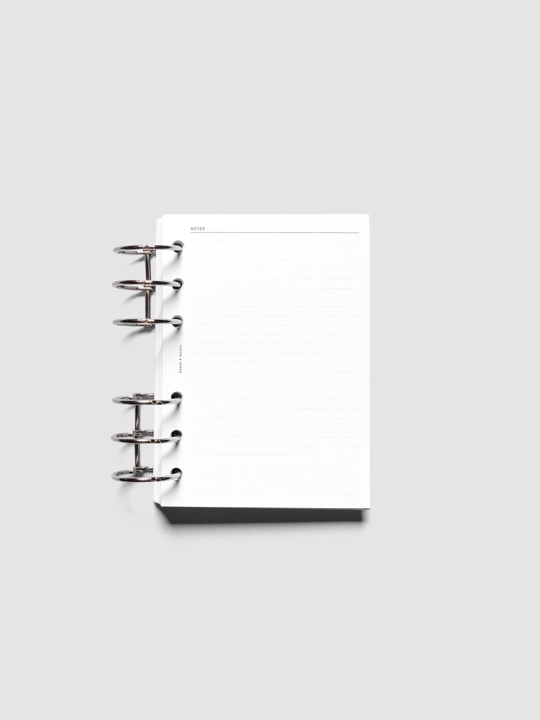 Notes page of the A6 Undated Weekly Notes Planner Inserts shown ringbound.