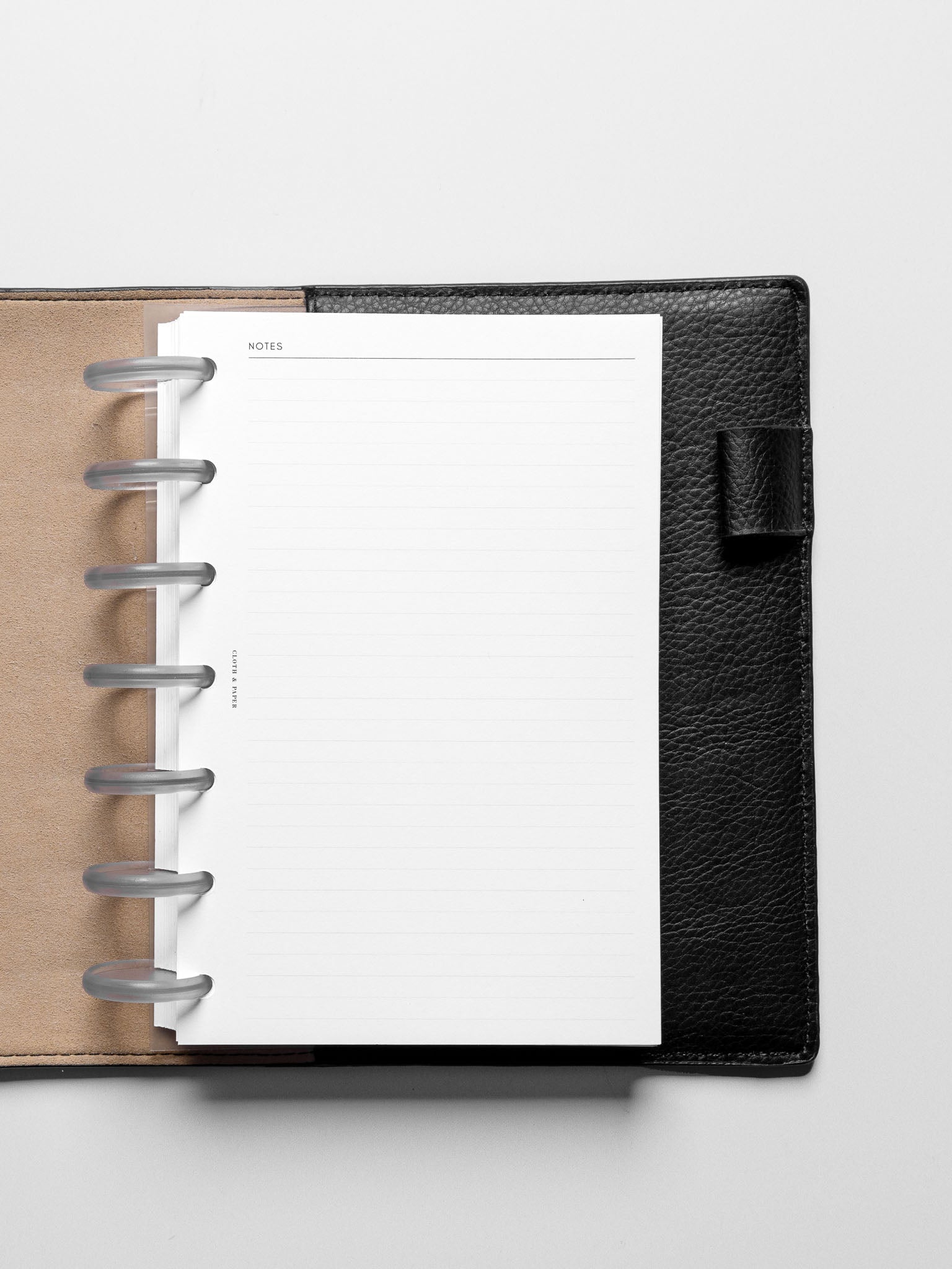 Notes page of the HP Mini Undated Weekly Notes Planner Inserts shown discbound.