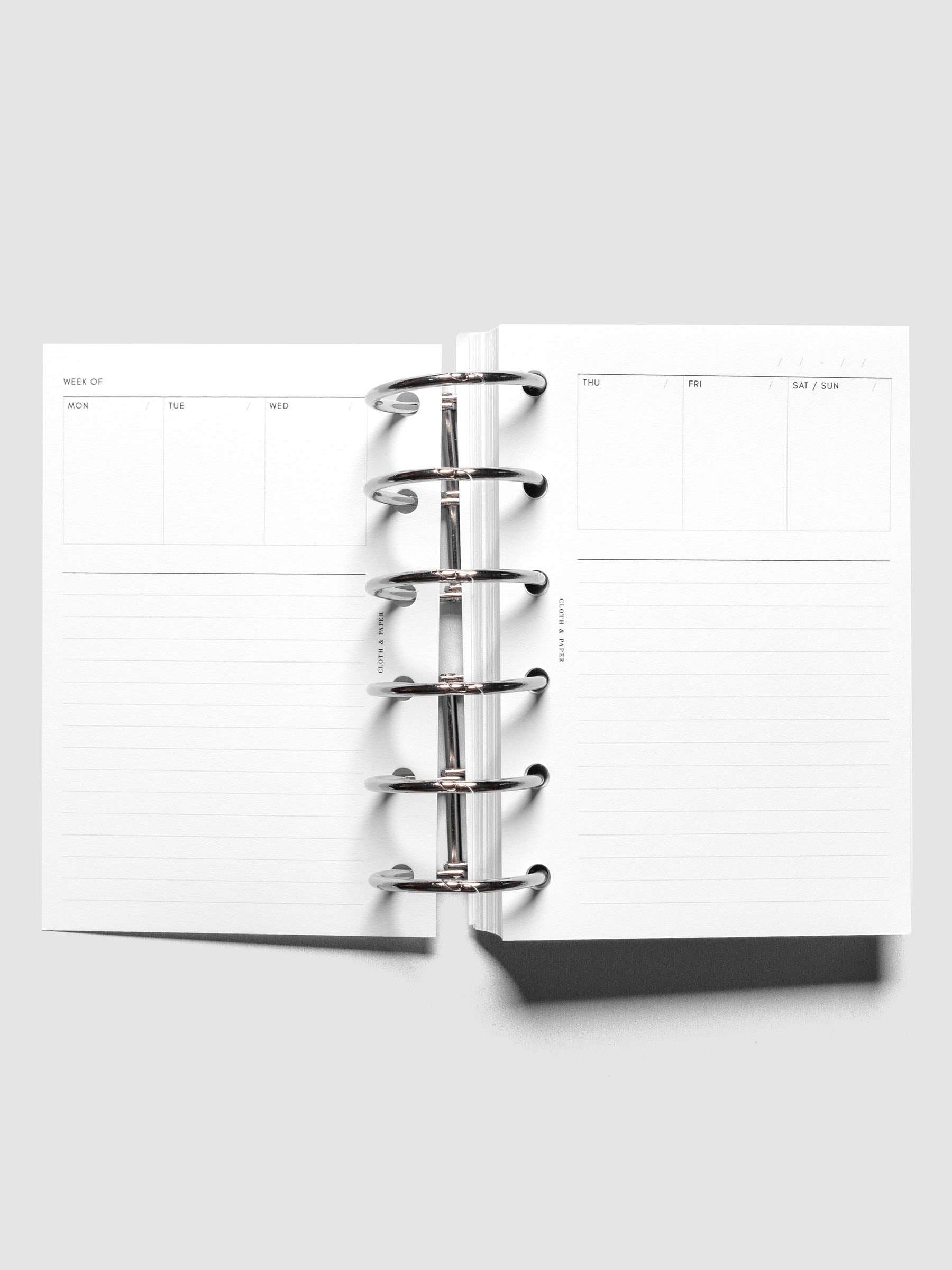 Pocket Undated Weekly Notes Planner Inserts ringbound.