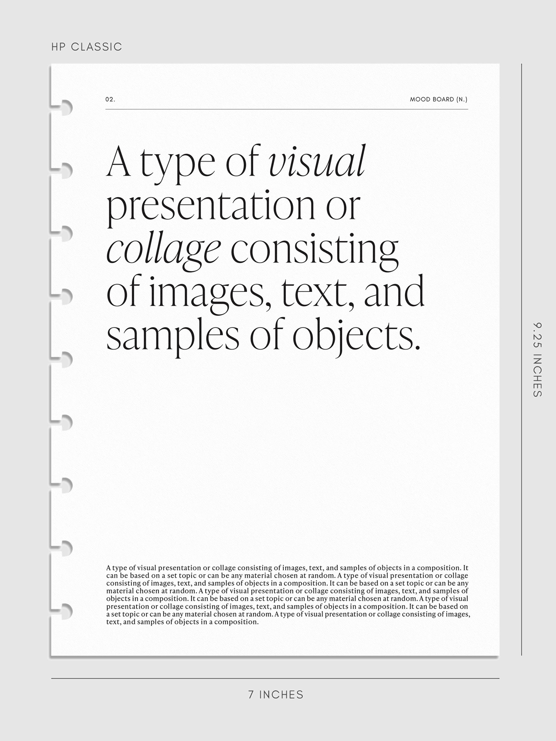 Digital mockup of dashboard in HP Classic sizing.