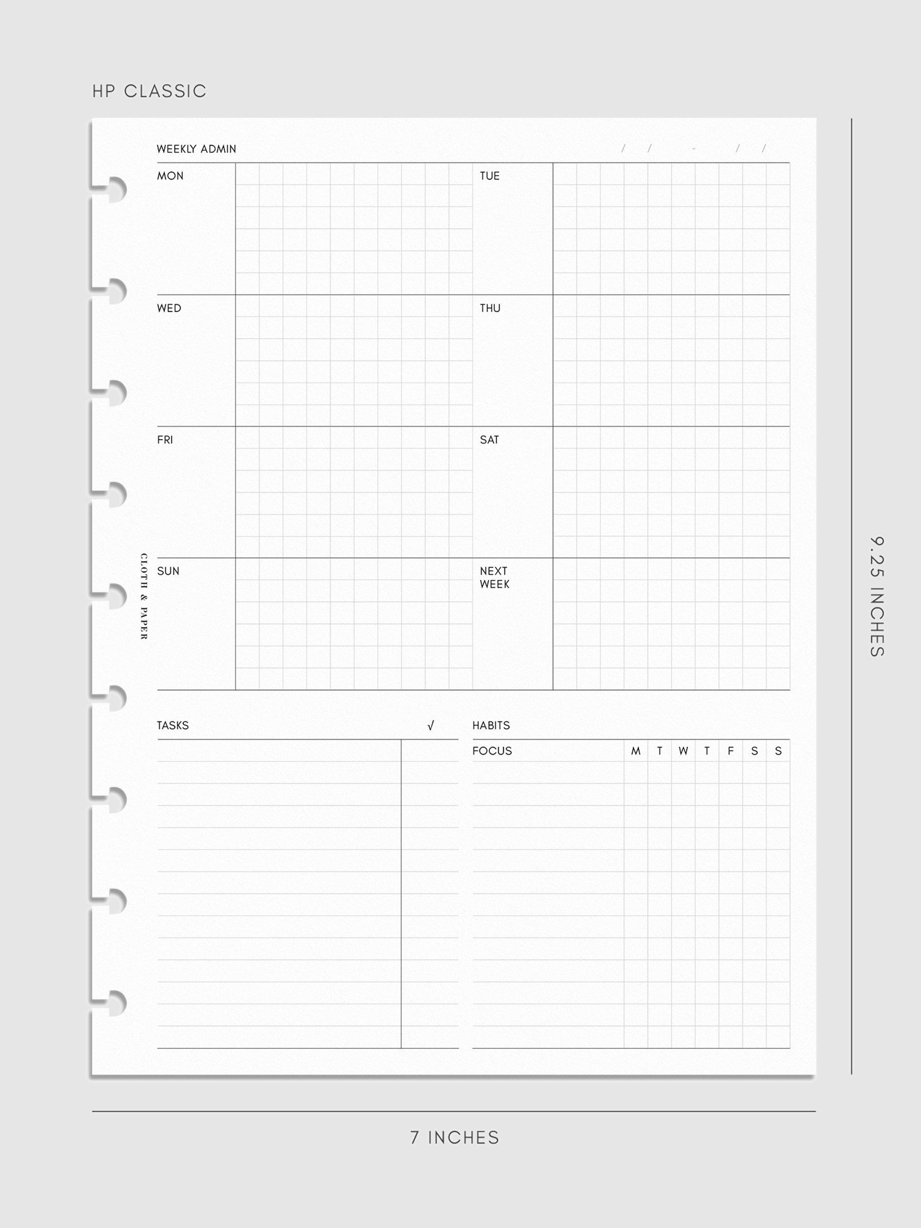 Digital mockup of insert in HP Classic sizing.