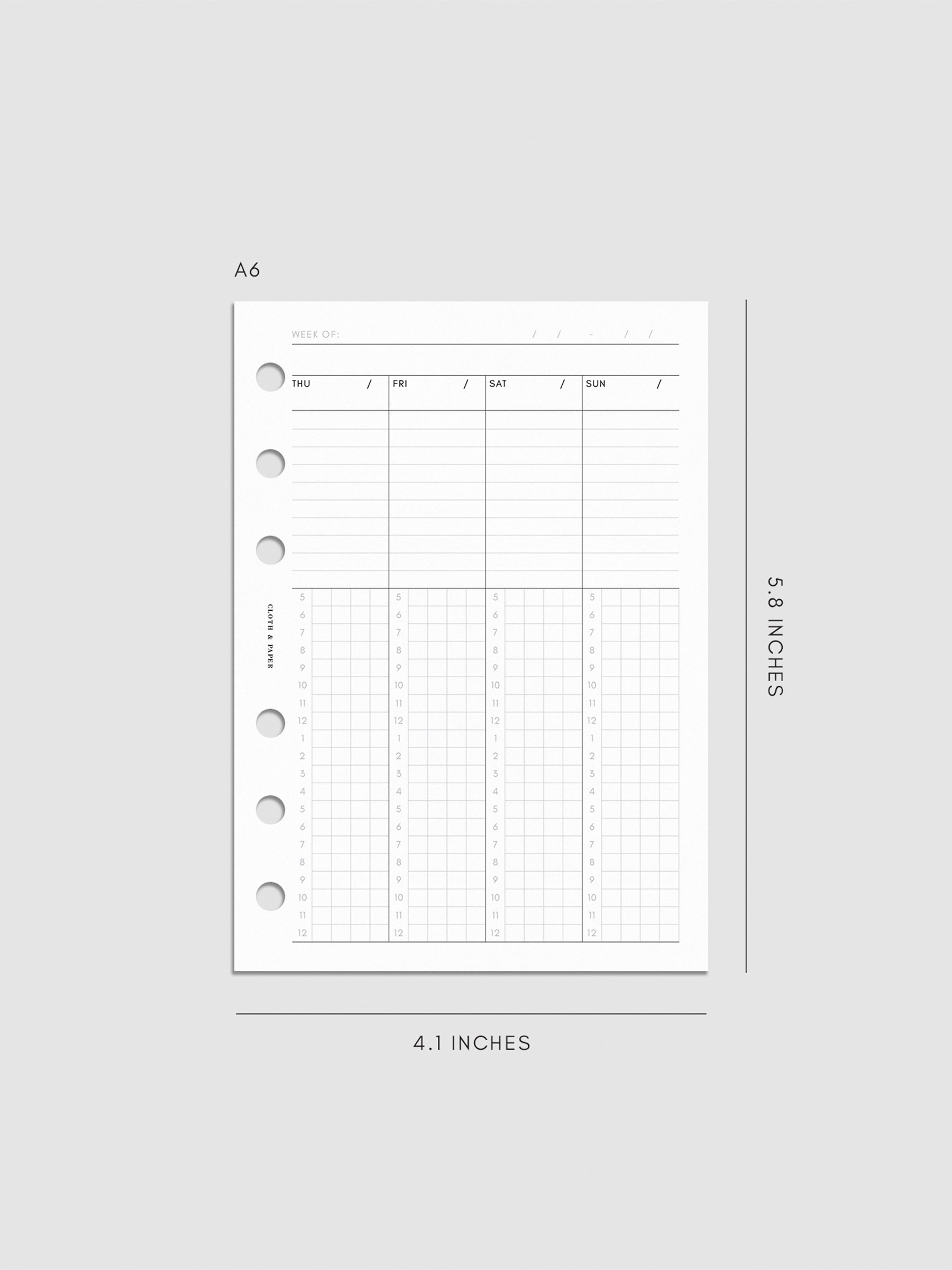 Digital mockup of insert in A6 sizing.