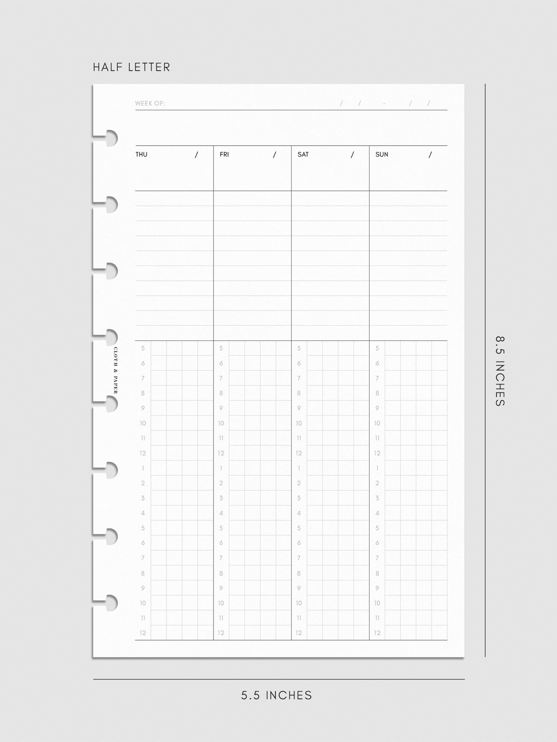 Digital mockup of insert in Half Letter sizing.